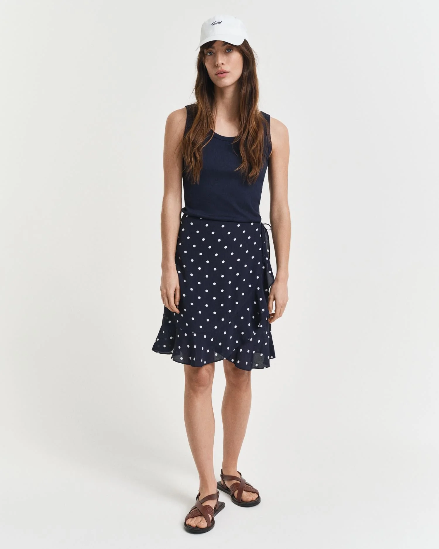 Dot Print Frilly Skirt Evening Blue - Image 2