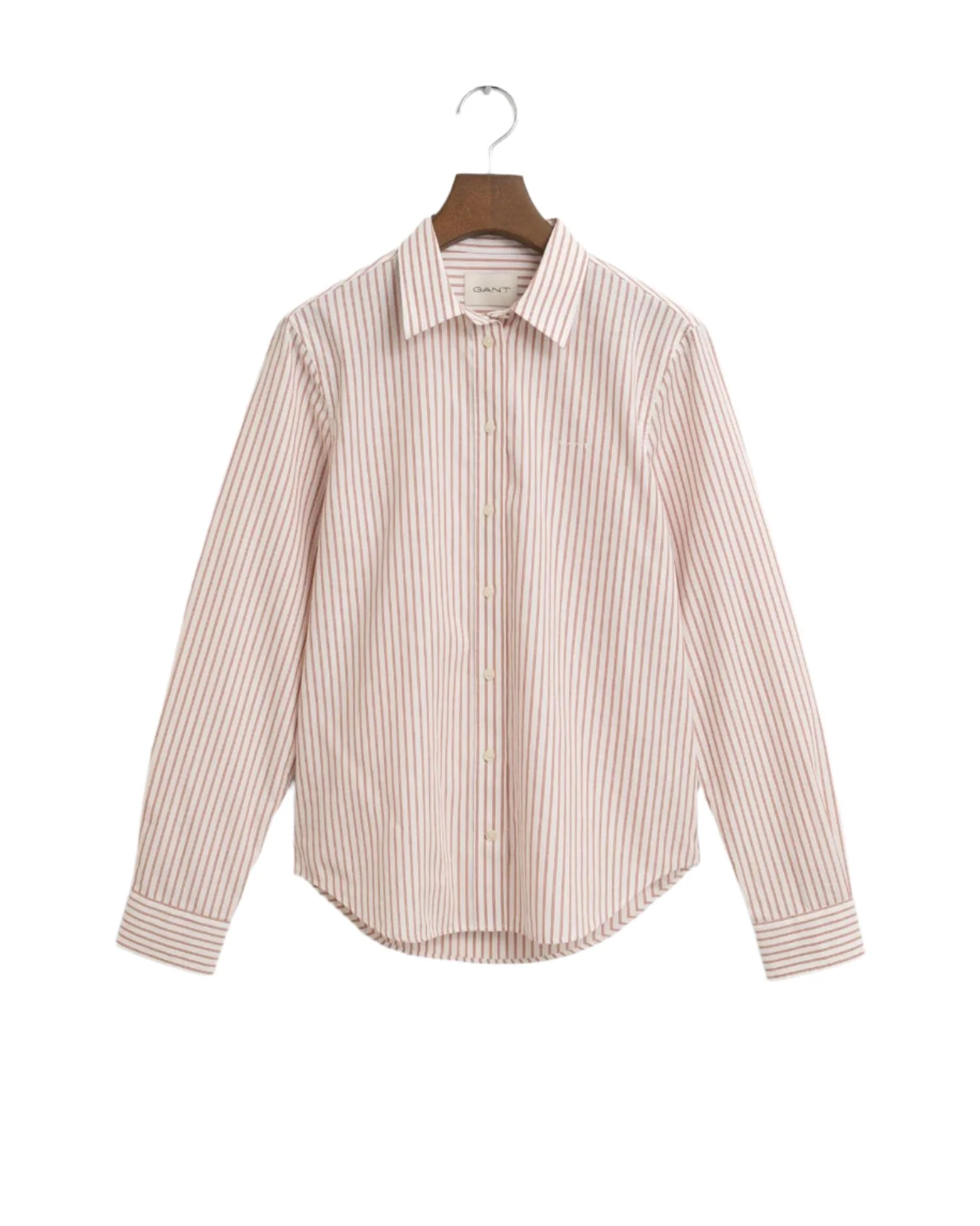 Regular Fit Classic Poplin Striped Shirt Salmon