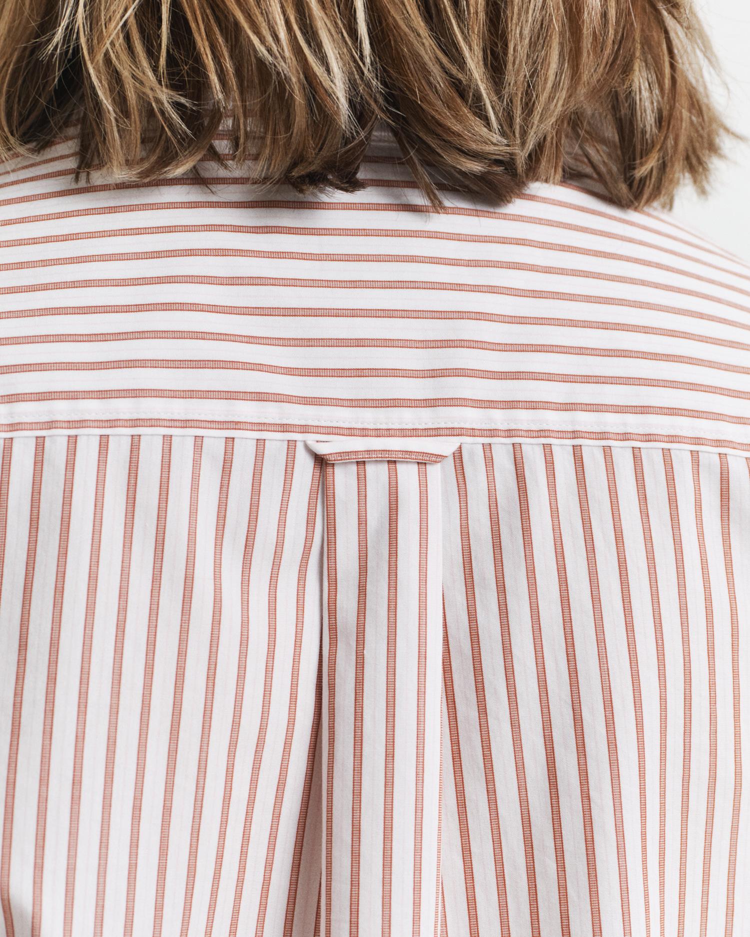 Regular Fit Classic Poplin Striped Shirt Salmon - Image 5