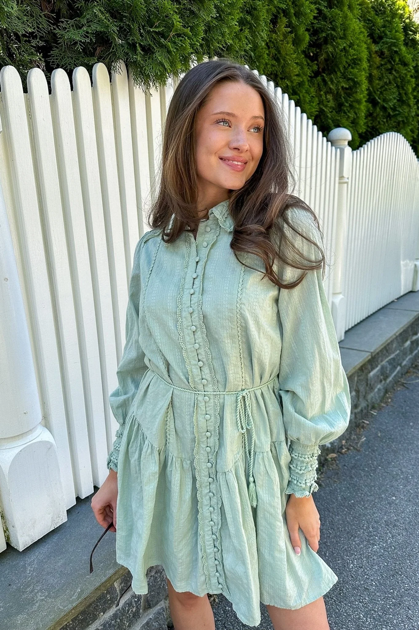 Somelli Ls Shirt Dress Frosty Green - Image 2