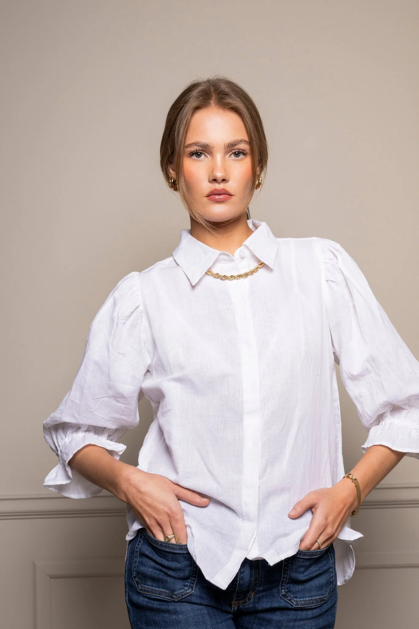 Amy Shirt Coconut Linen - Image 5