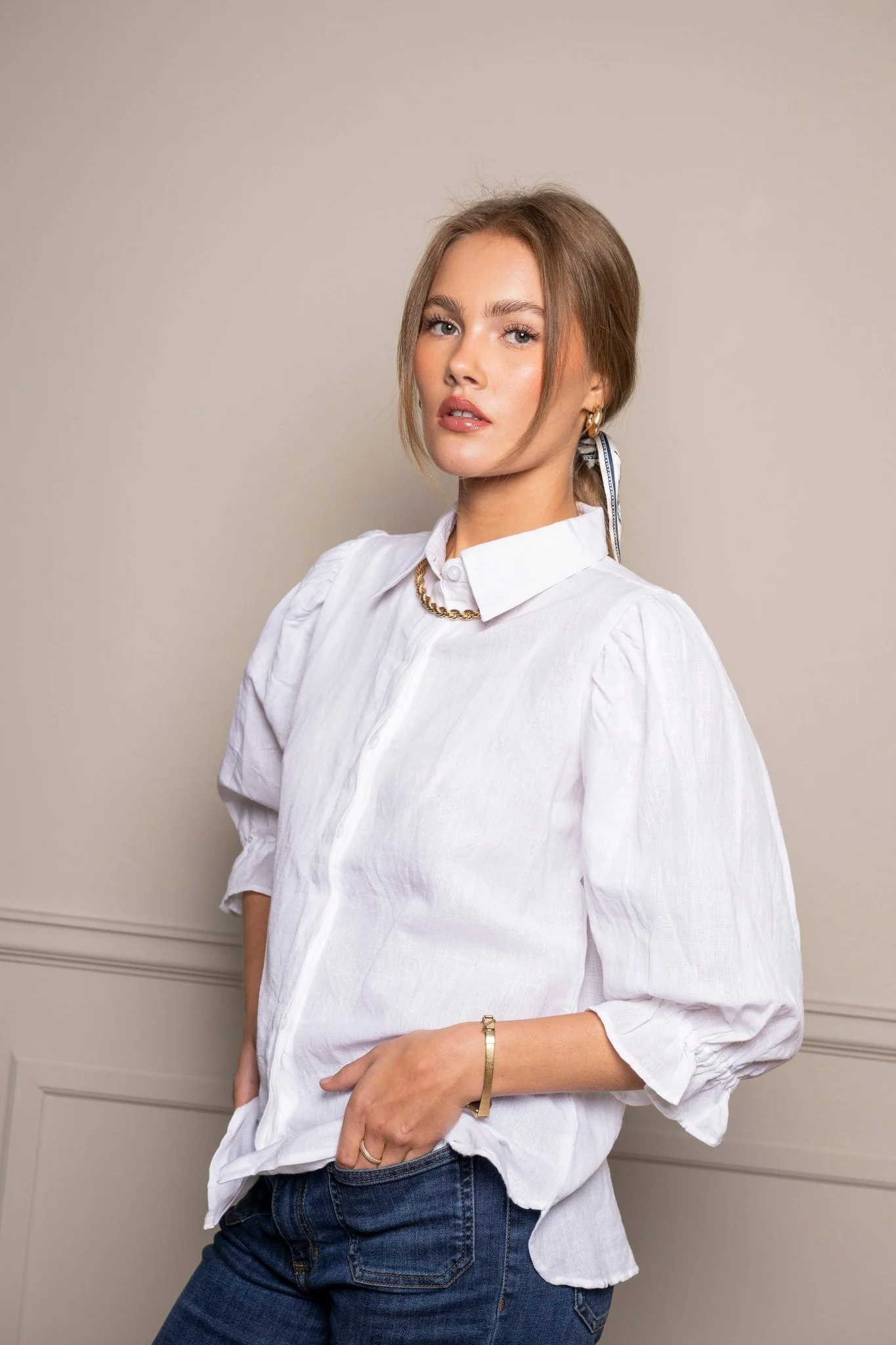 Amy Shirt Coconut Linen - Image 6