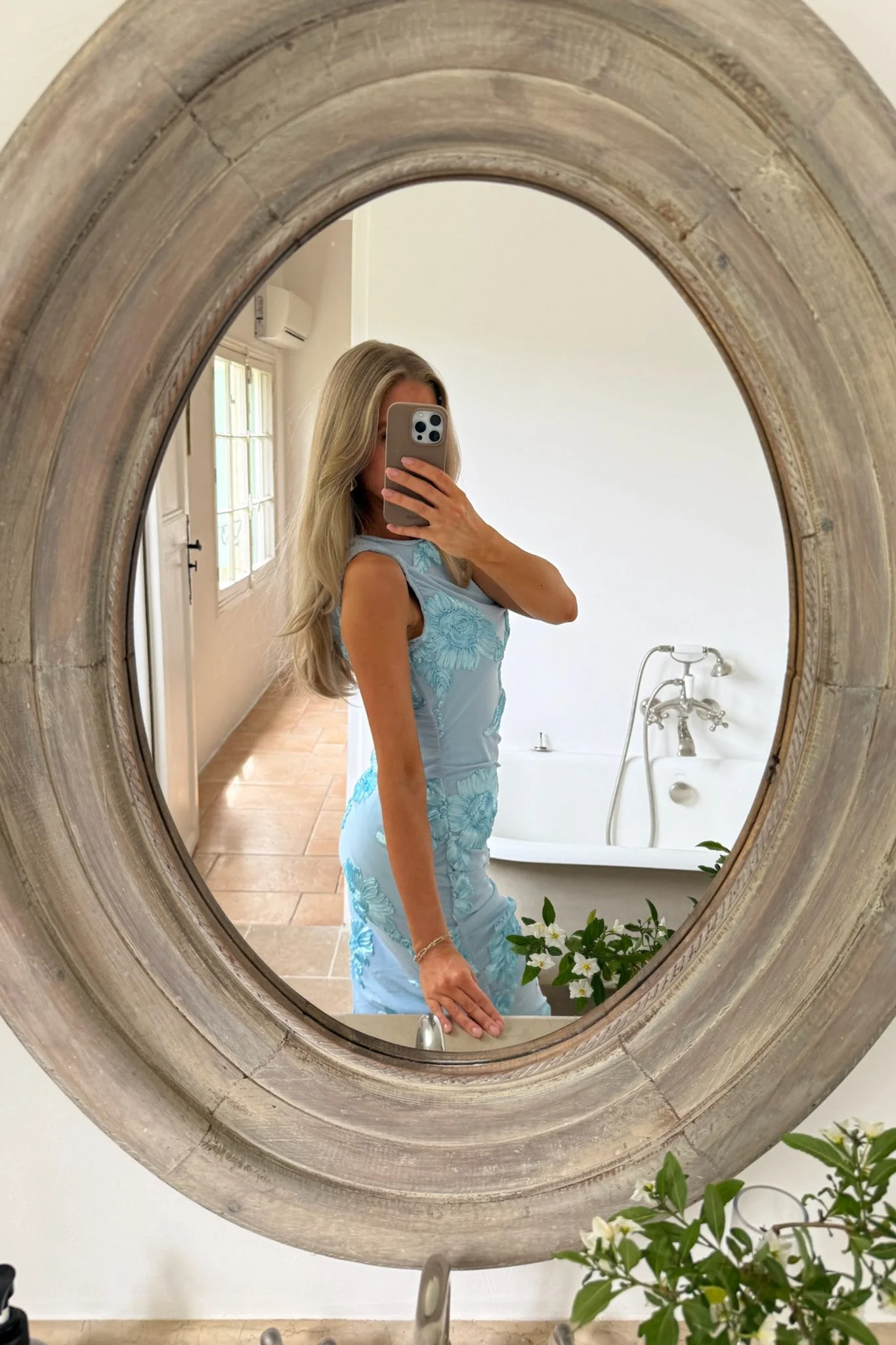 Mira Mesh Dress Blue Flower - Image 14