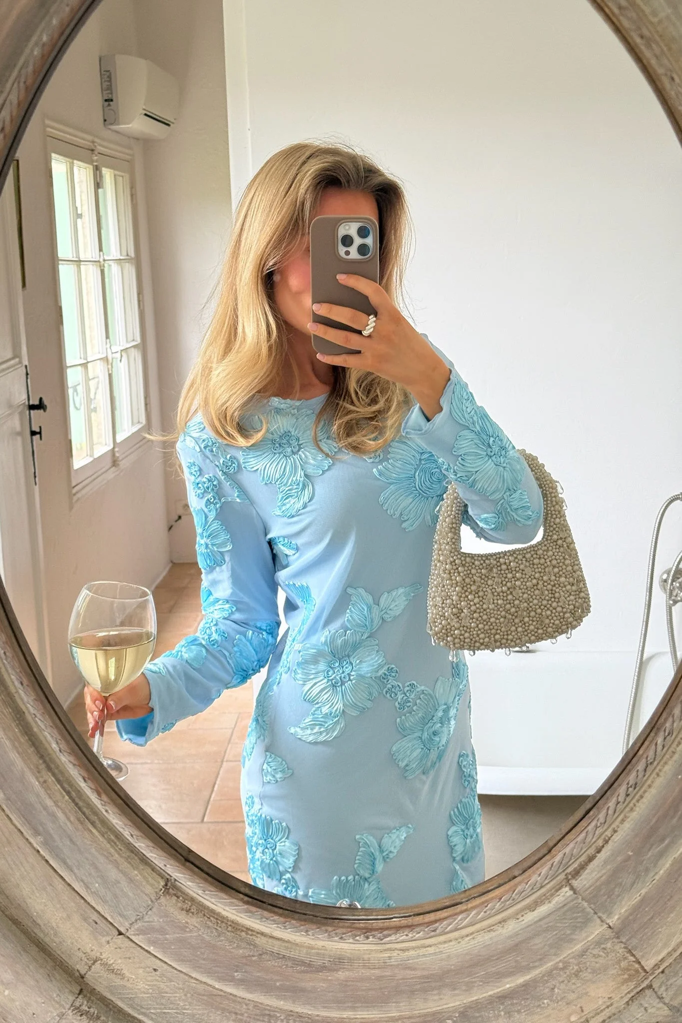 Malou Mesh Dress Blue Flower - Image 9