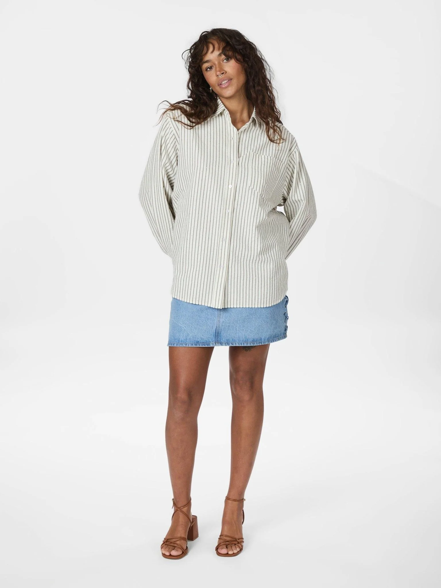 Dalma Crepe Stone Shirt Brown - Image 5