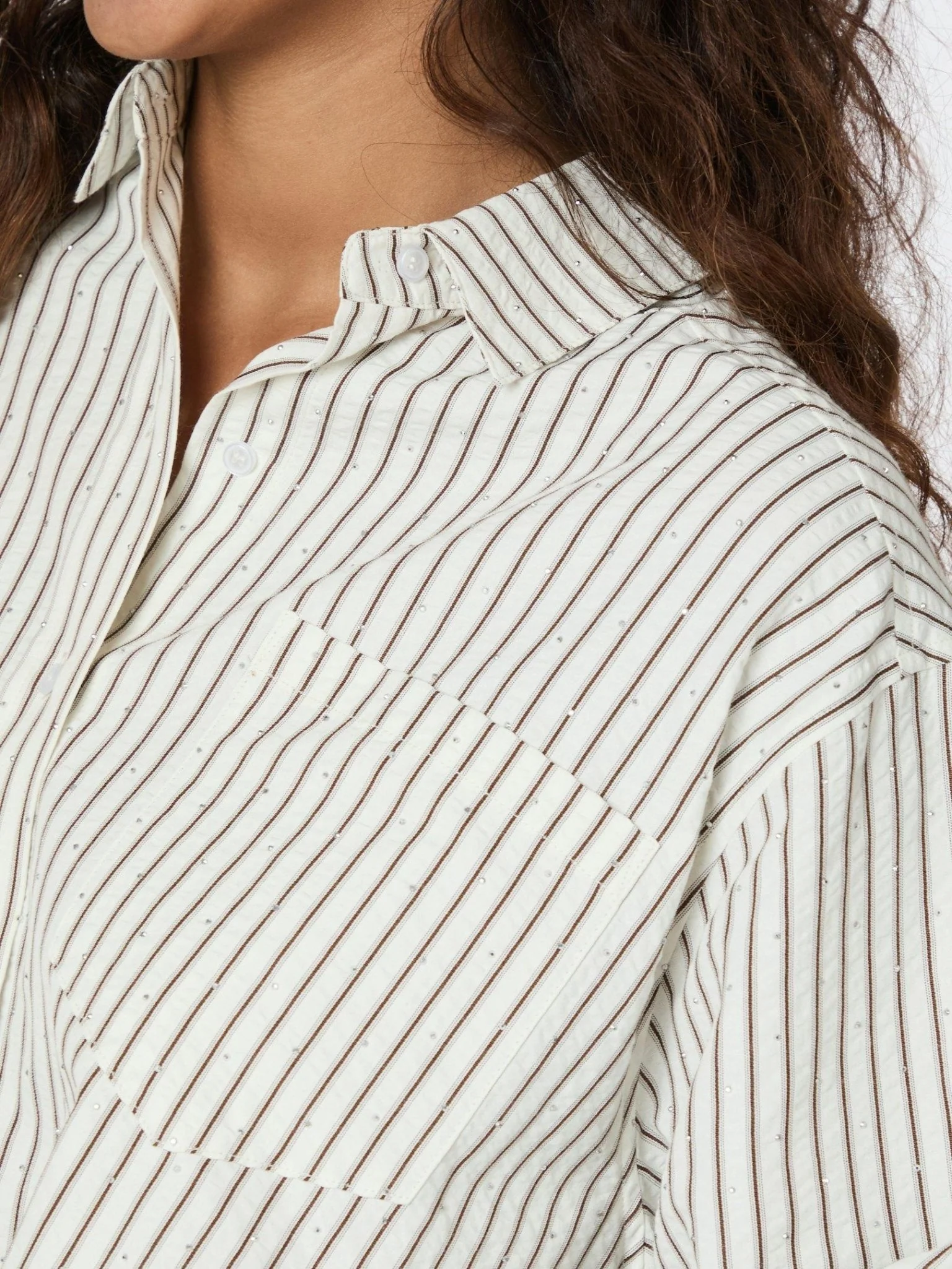 Dalma Crepe Stone Shirt Brown - Image 6