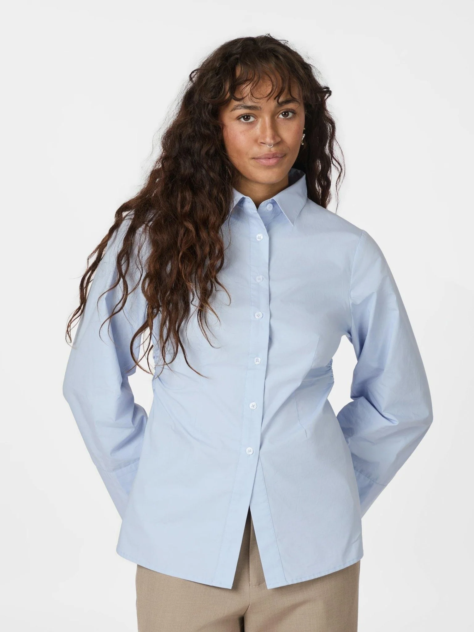 Caroli Poplin Shirt Light Blue - Image 5