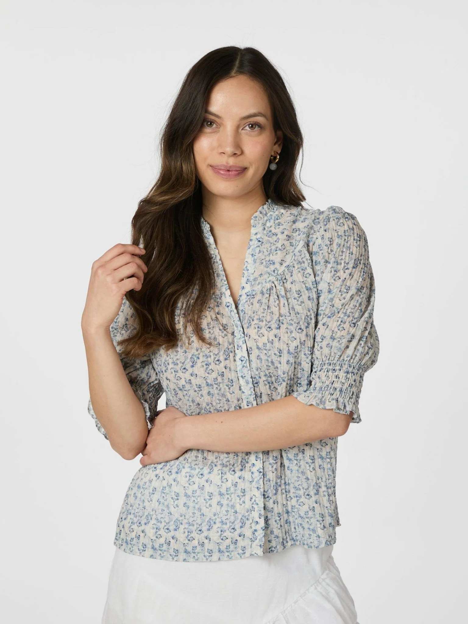 Diana Misty Floral Blouse Blue - Image 3