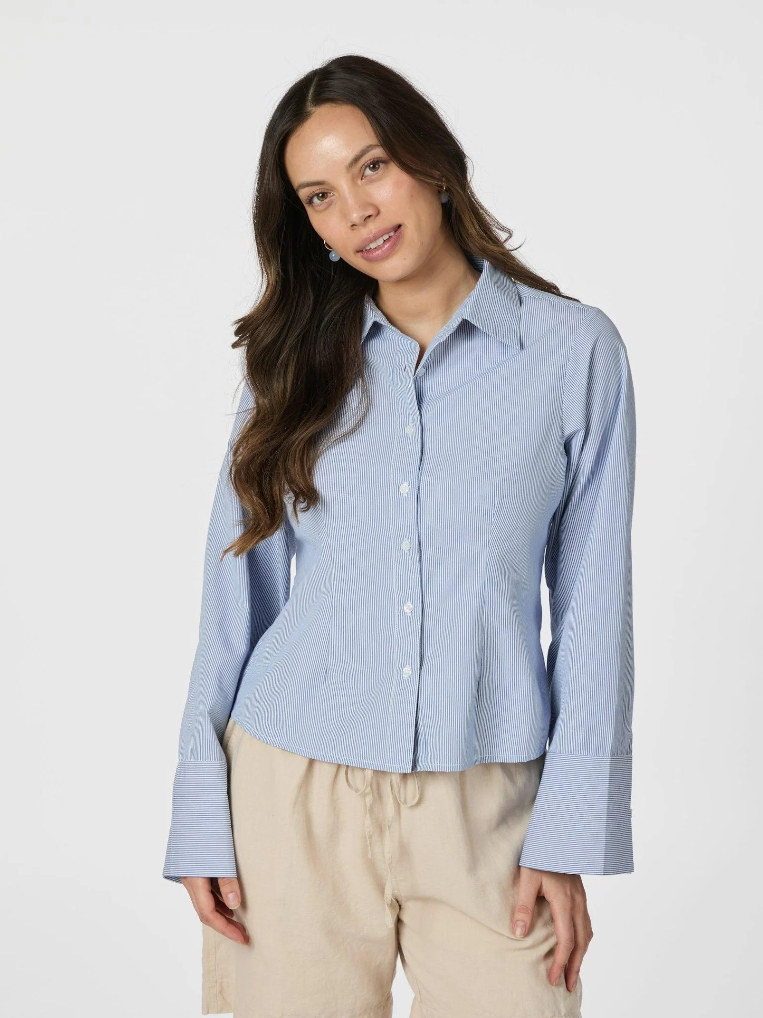Rosa Mini Stripe Shirt Blue - Image 4