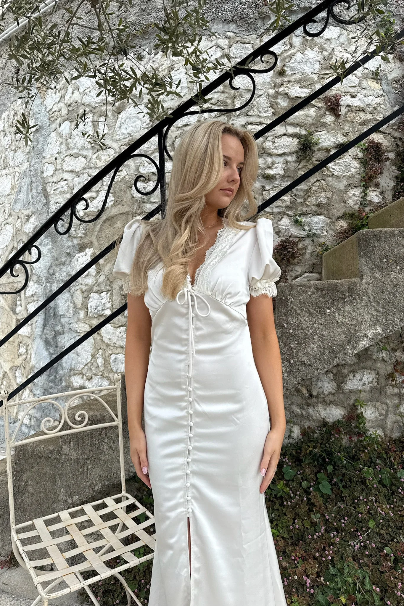 Agnete Long Dress Off White - Image 2