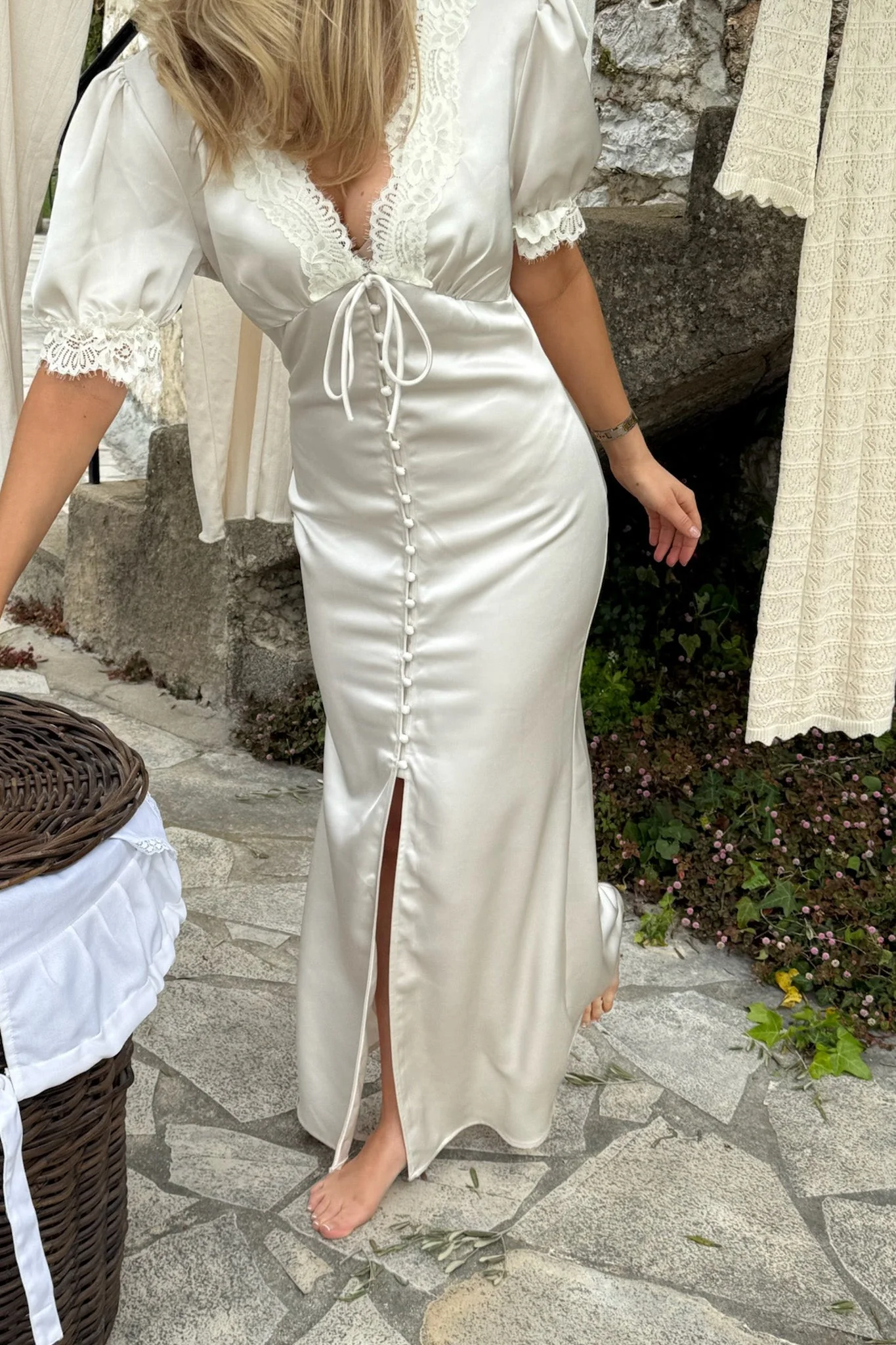 Agnete Long Dress Off White - Image 6