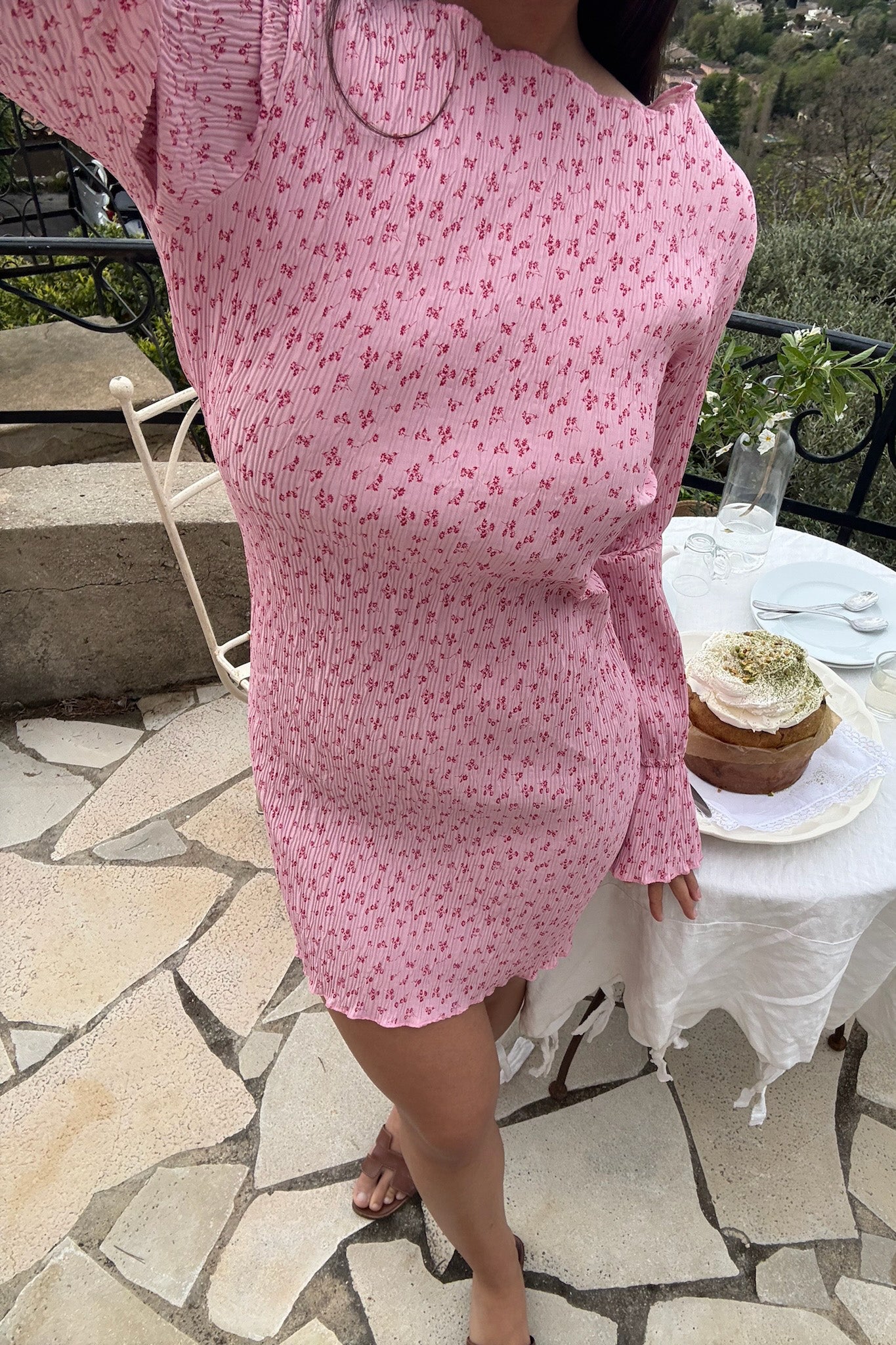 Odine Dress Pink Tiny Blossom - Image 2