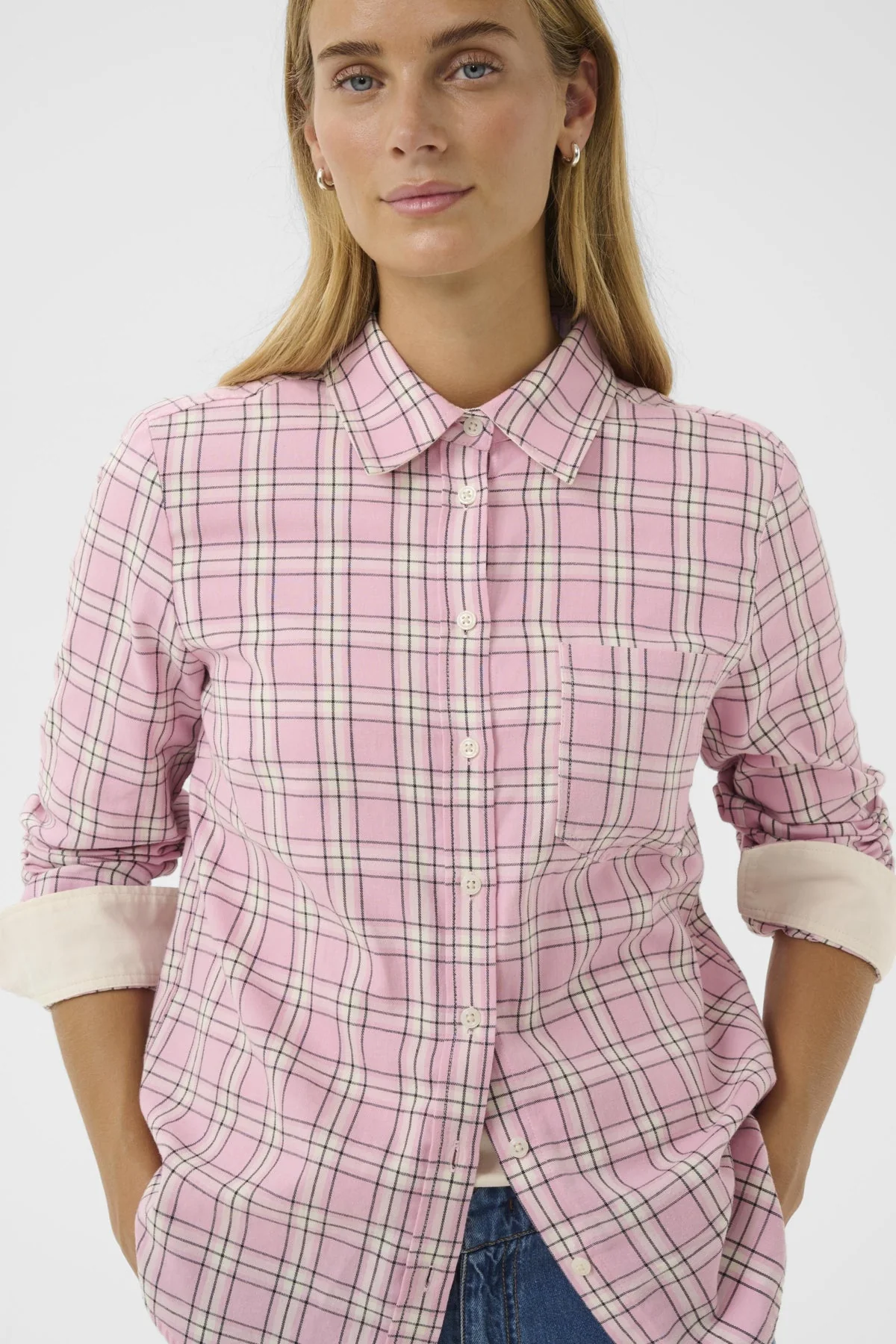 Yana Shirt Pink Check - Image 11