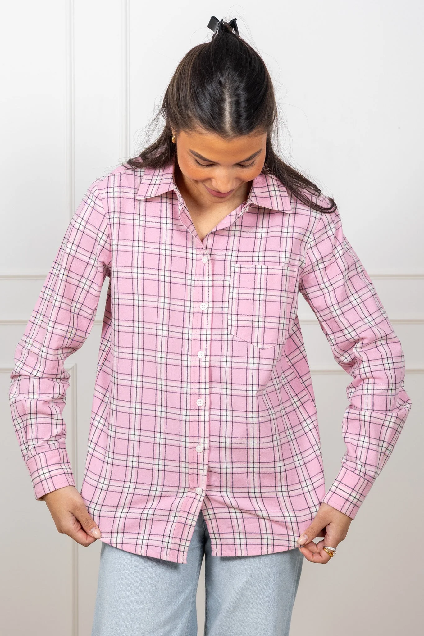 Yana Shirt Pink Check - Image 4