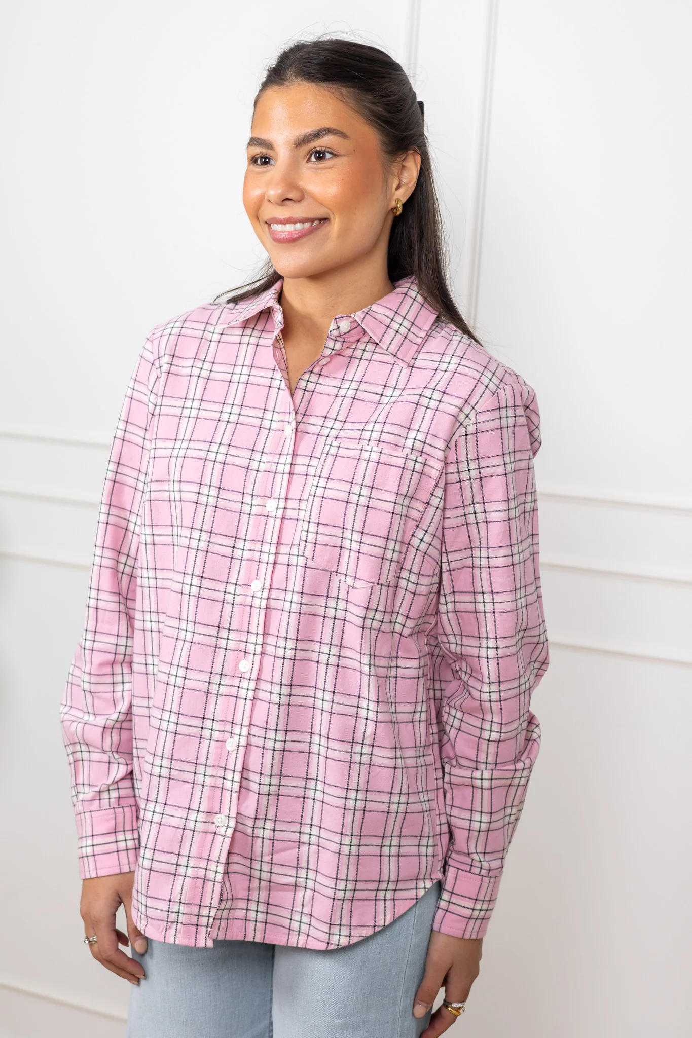 Yana Shirt Pink Check - Image 7