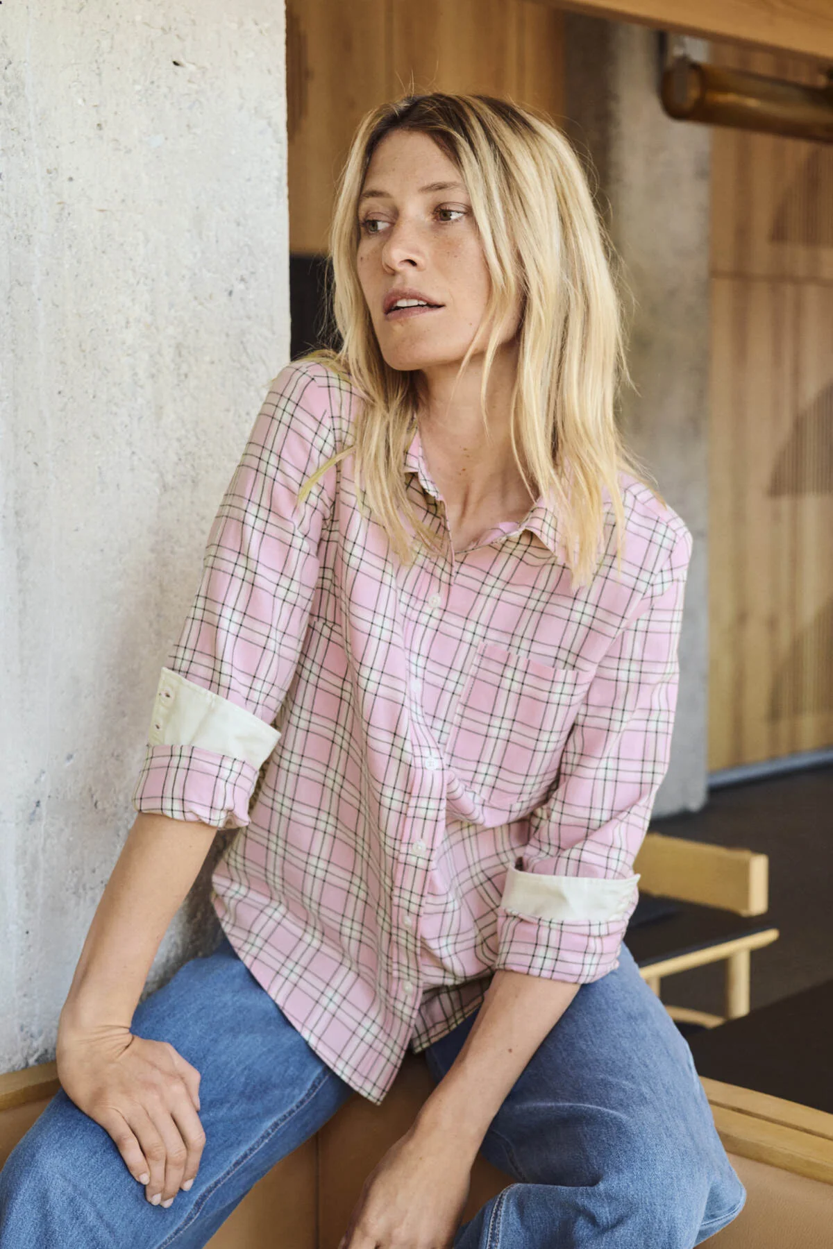 Yana Shirt Pink Check - Image 9