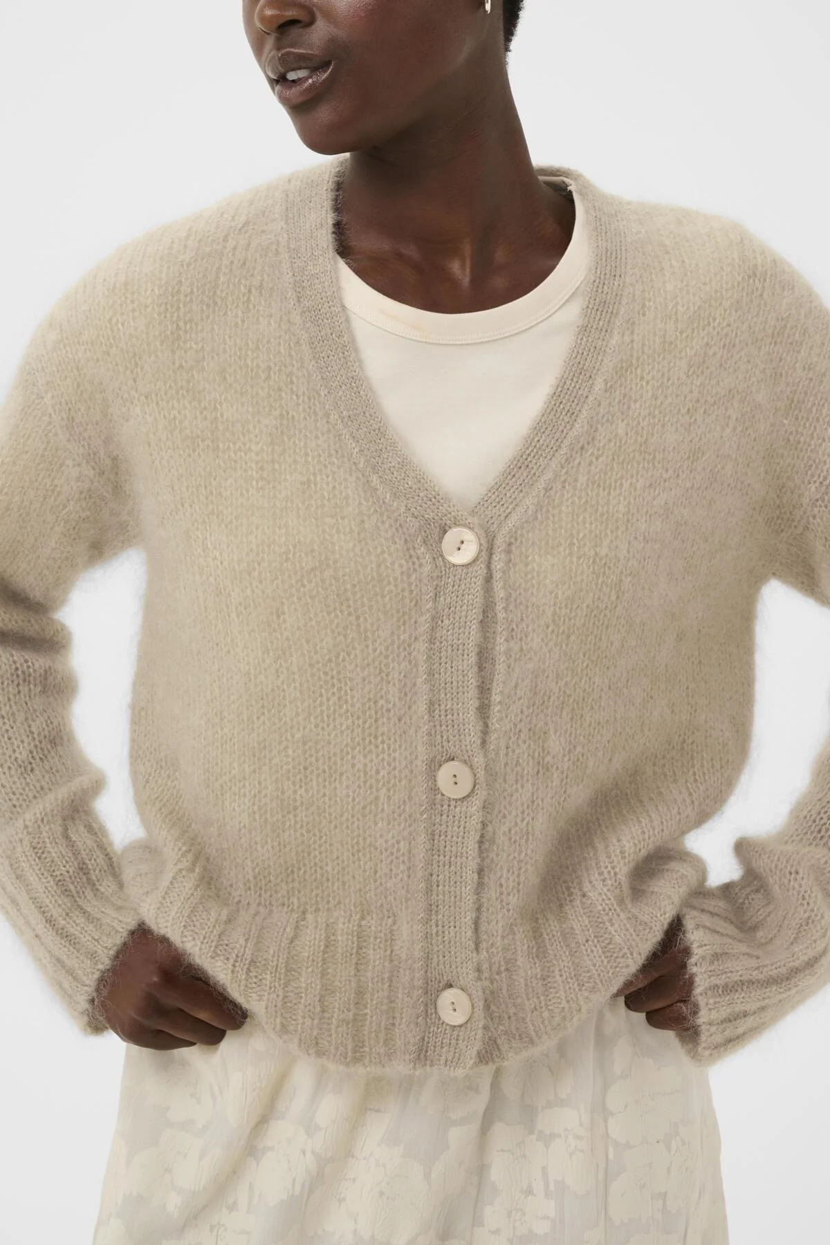 Zendaya Cardigan Light Camel Melange - Image 8