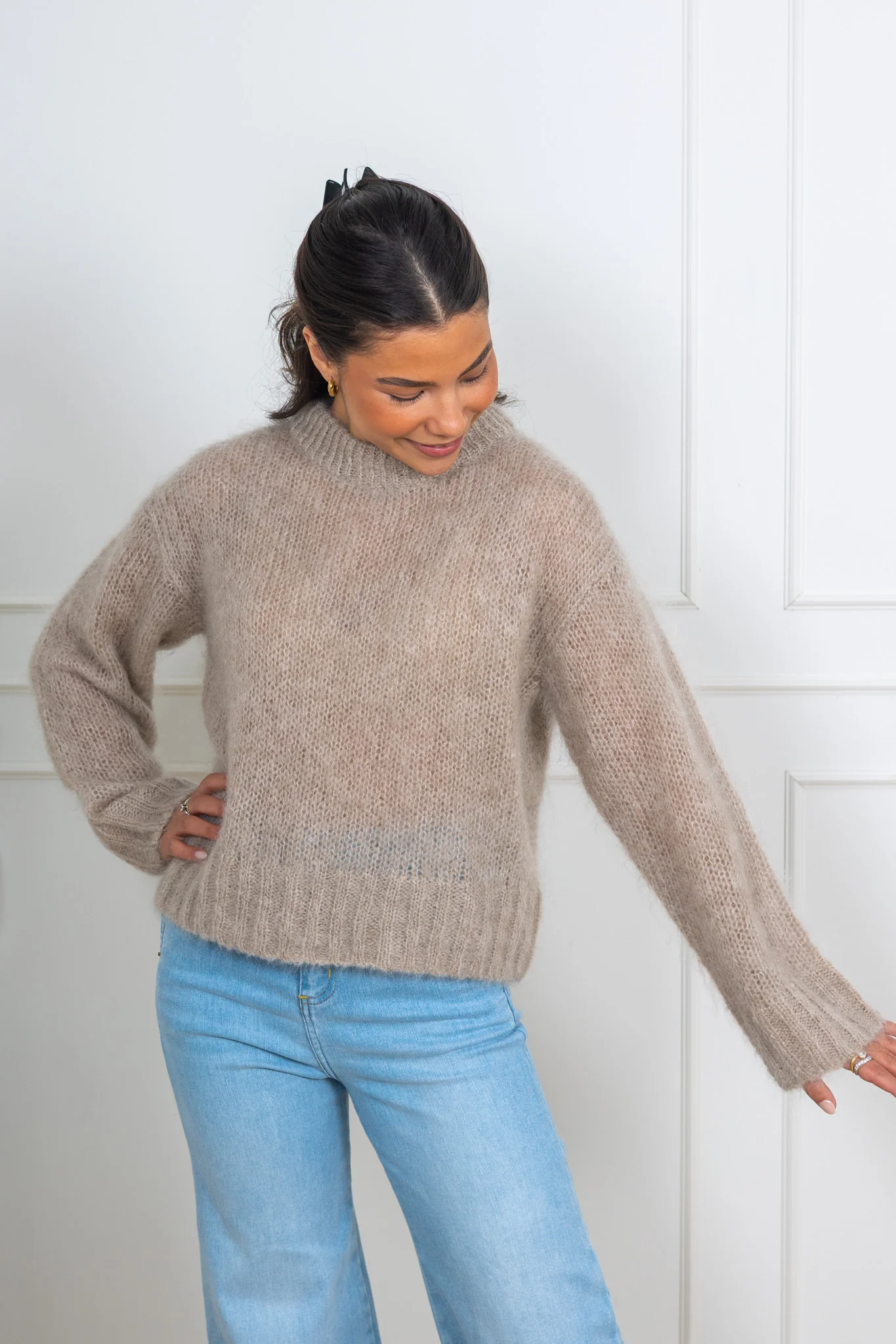 Sille Pullover Light Camel Melange - Image 4