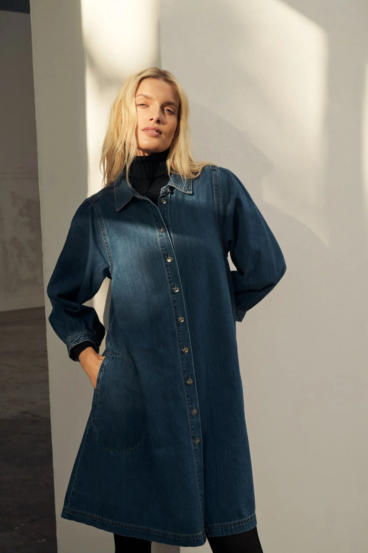 Eleinar Dress Medium Blue Denim - Image 2