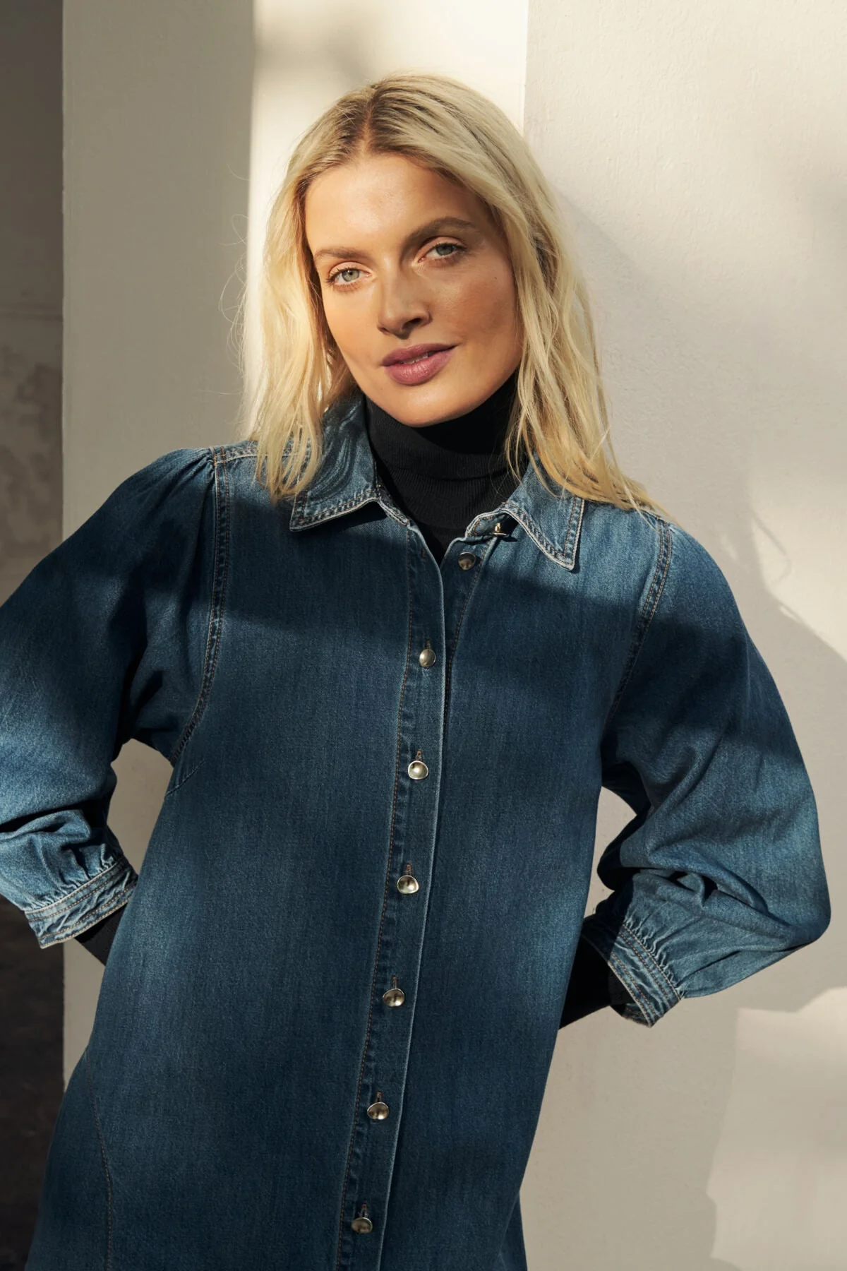 Eleinar Dress Medium Blue Denim - Image 4