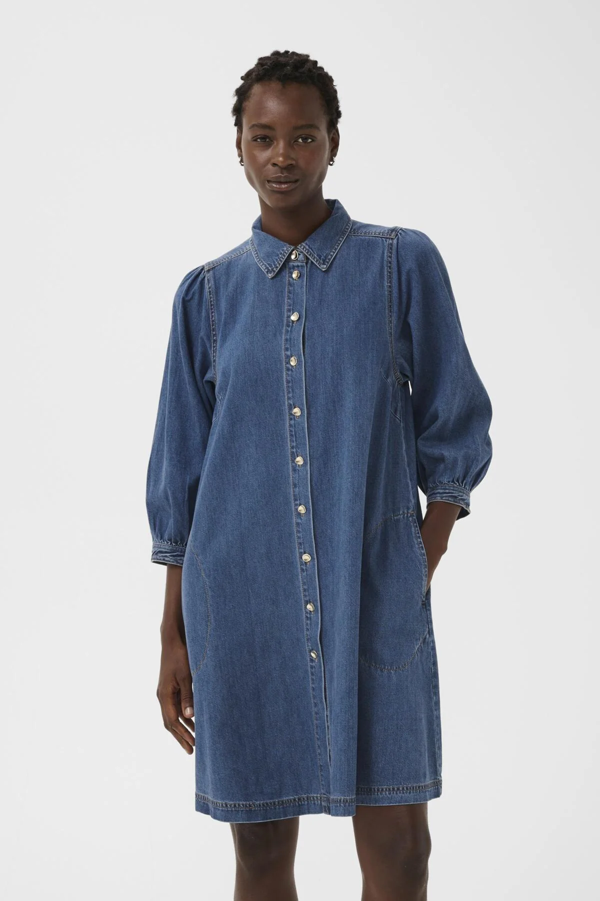 Eleinar Dress Medium Blue Denim - Image 6