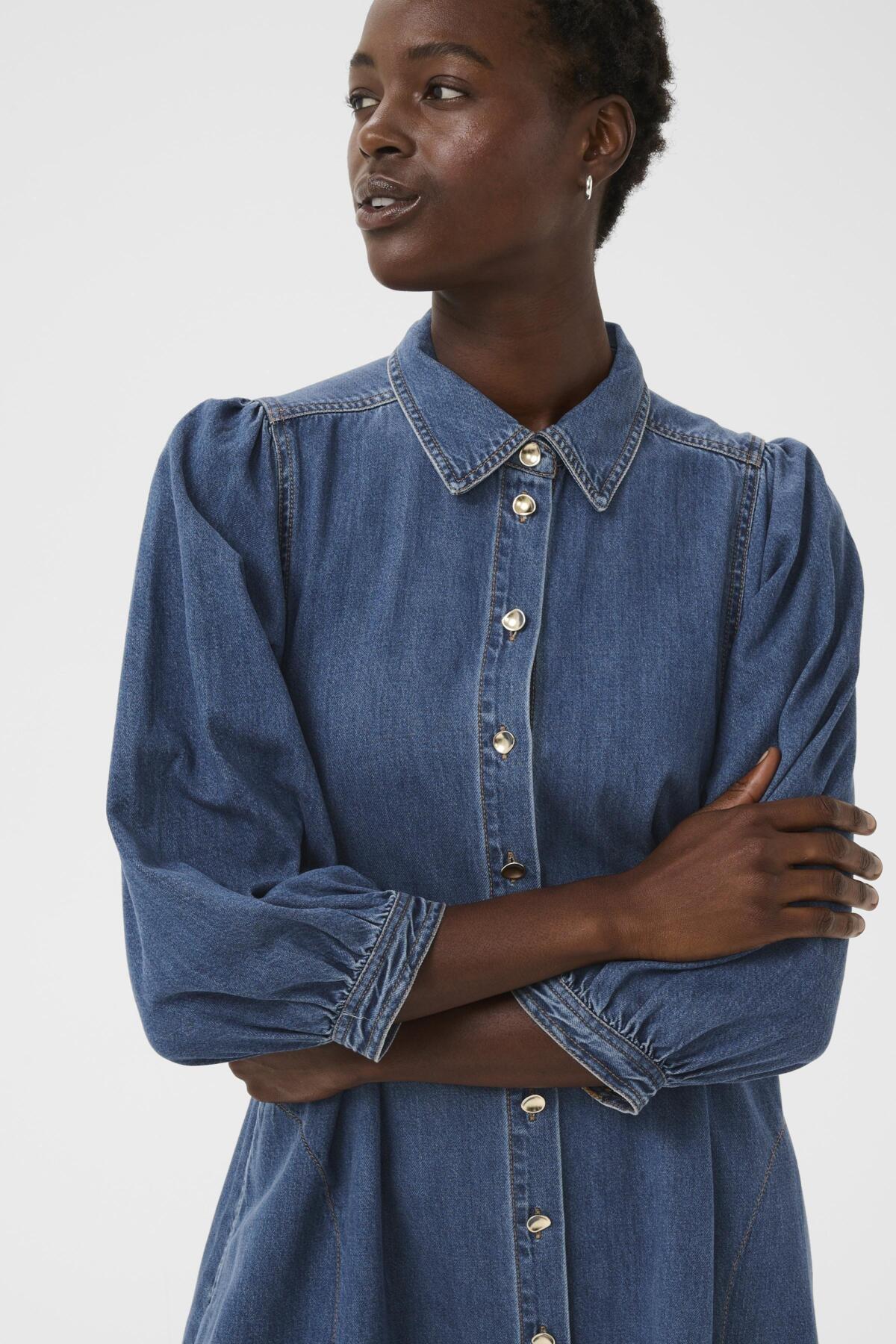 Eleinar Dress Medium Blue Denim - Image 7