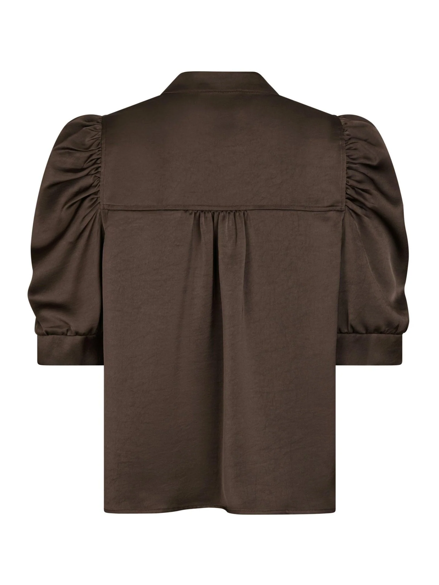 Roella Heavy Sateen Blouse Dark Brown - Image 10