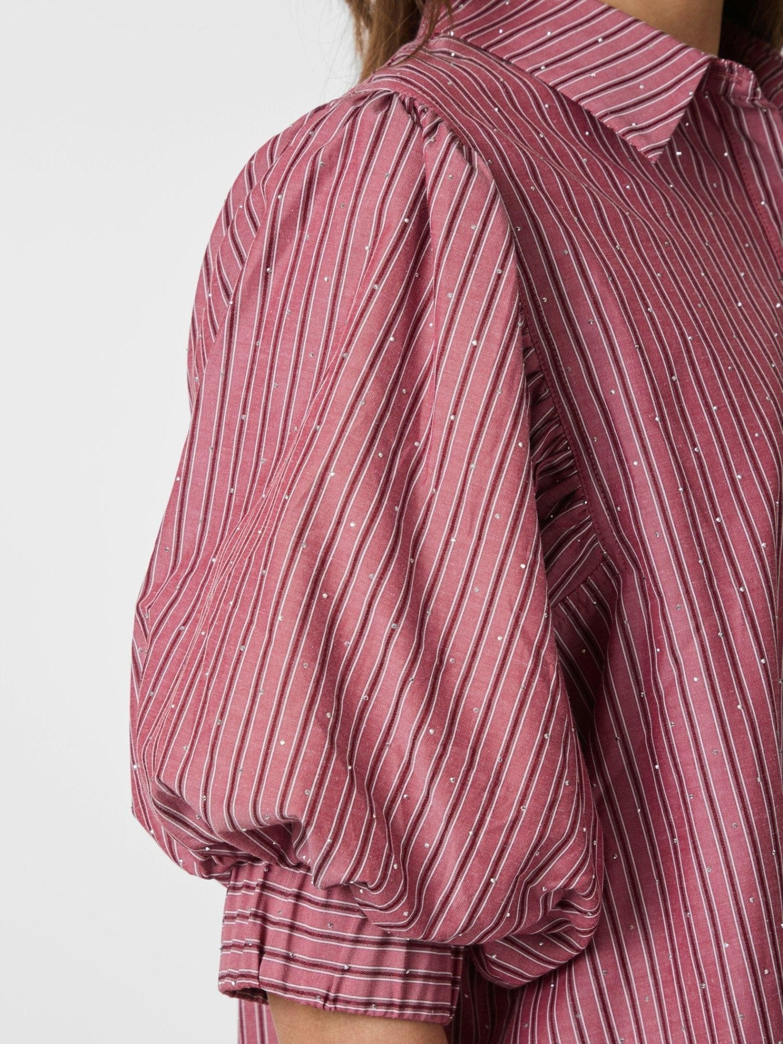 Etta Soft Stripe Stone Shirt Dark Rose - Image 8