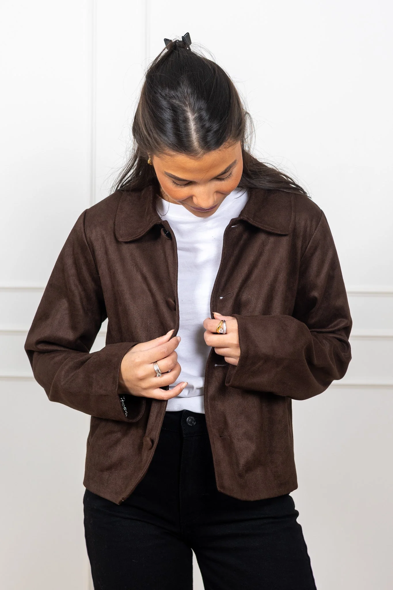 Nilo Suede Jacket Dark Brown - Image 3
