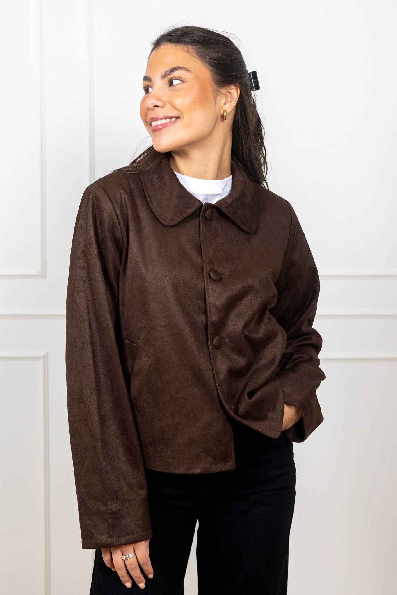 Nilo Suede Jacket Dark Brown - Image 4