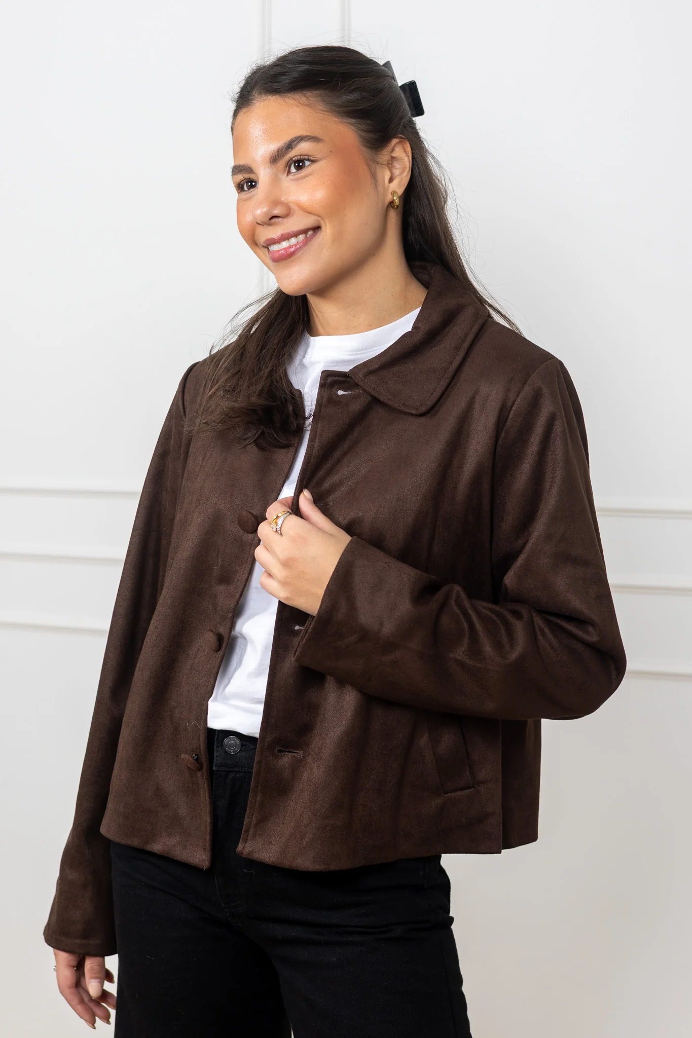 Nilo Suede Jacket Dark Brown - Image 5