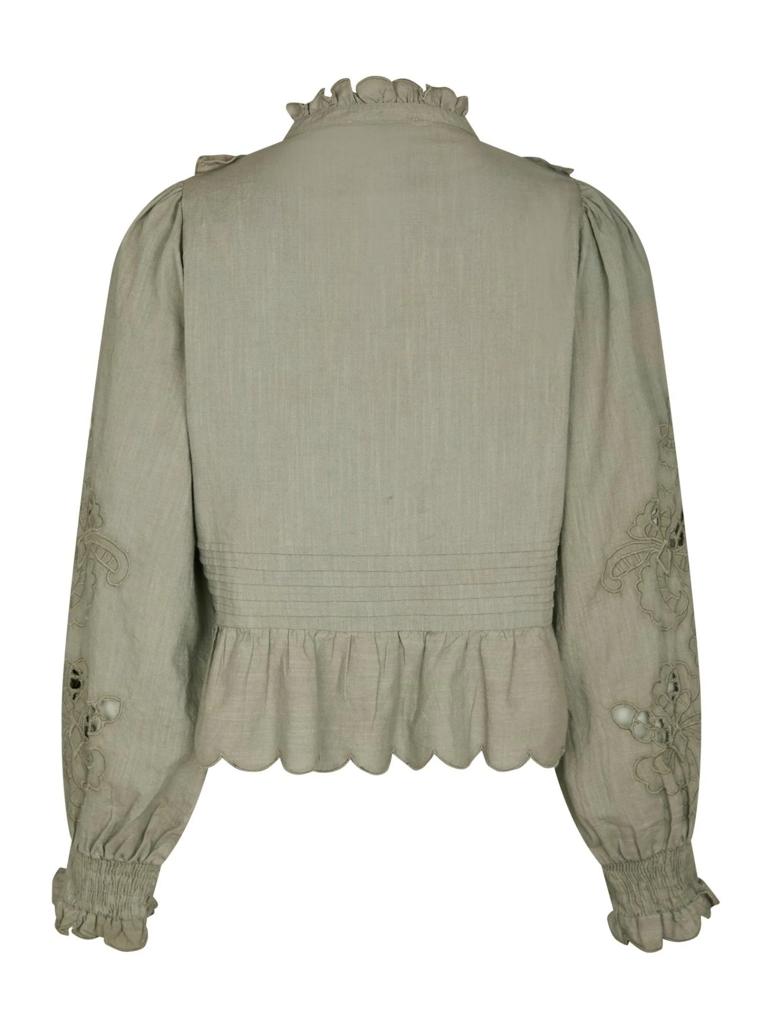 Petrine Embroidery Blouse Smoke Green - Image 10