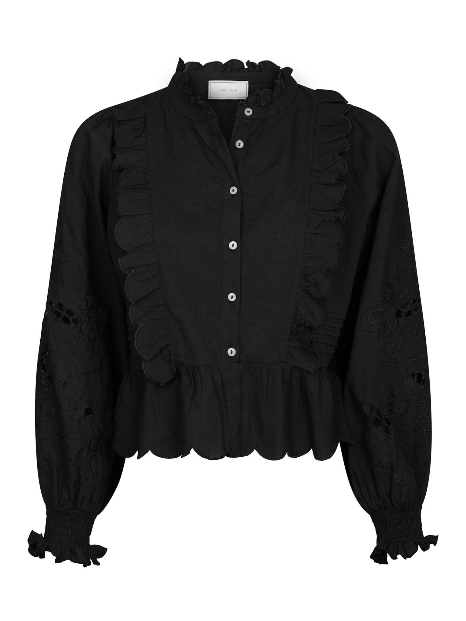 Petrine Embroidery Blouse Black - Image 2