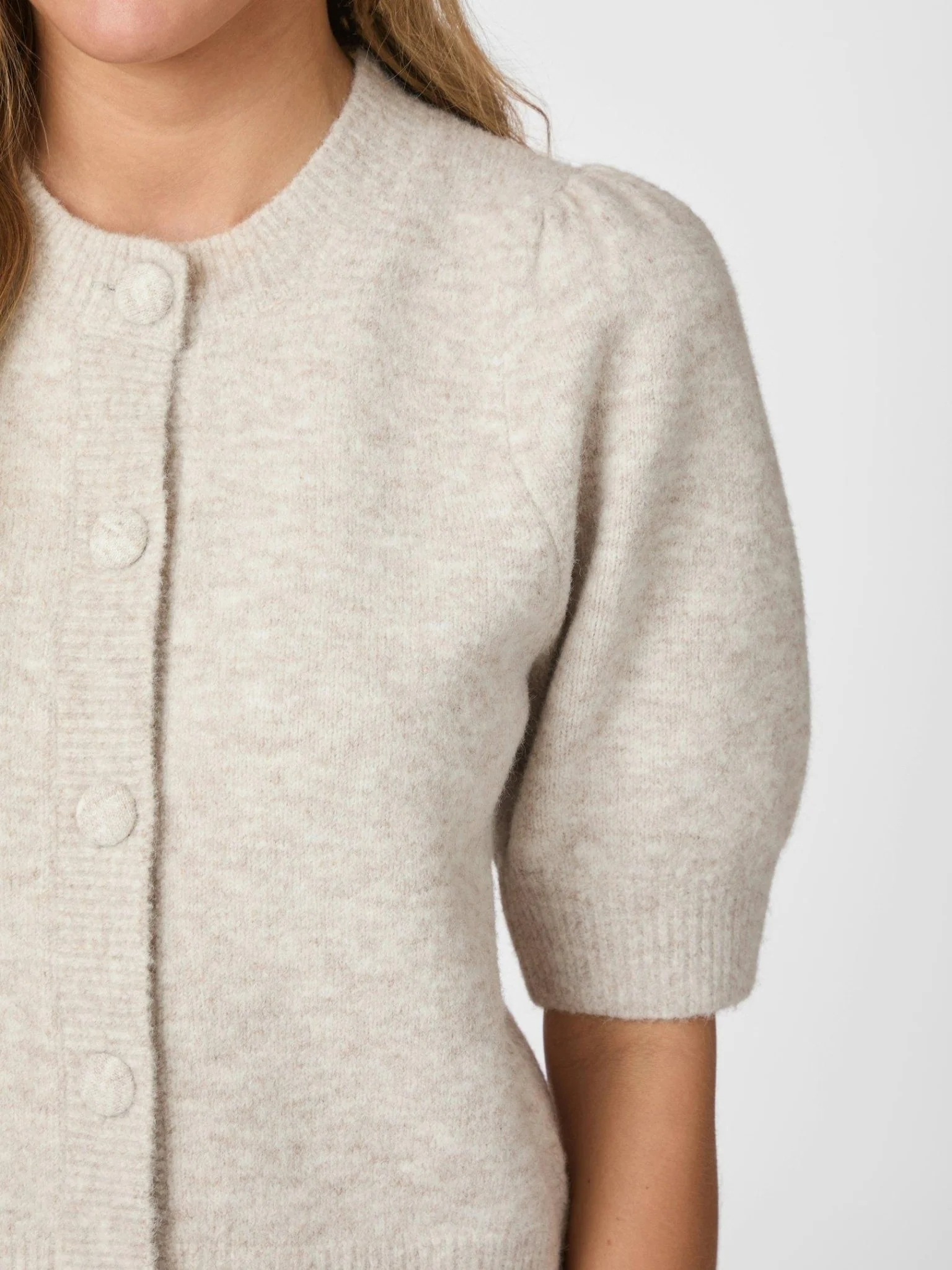 Trudy Knit Cardigan Beige Melange - Image 7