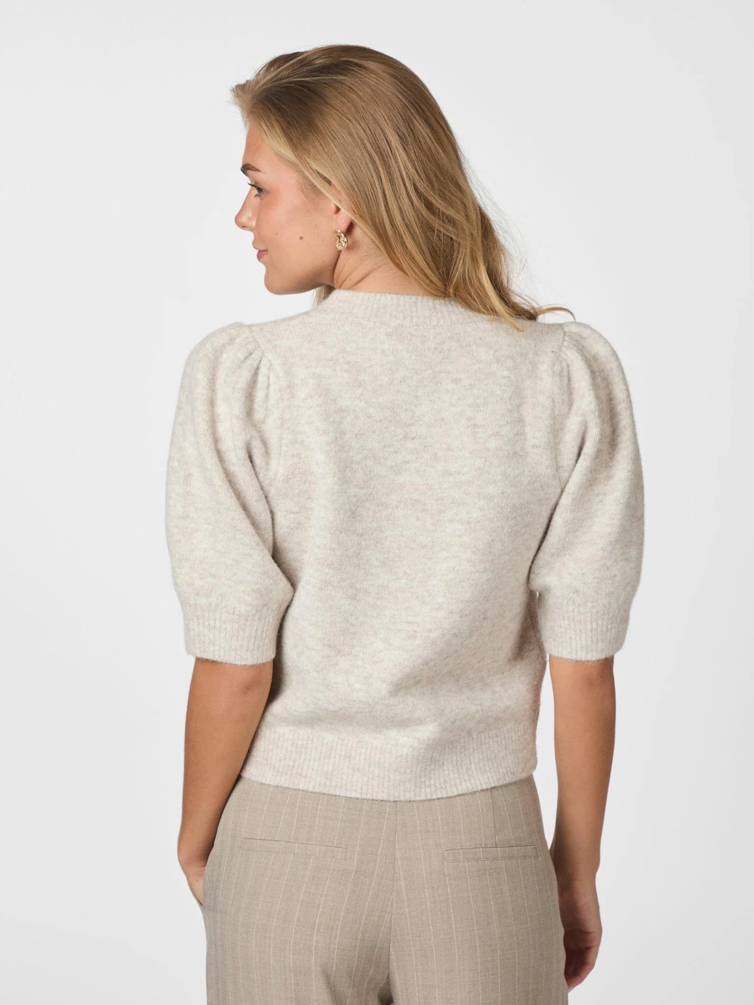 Trudy Knit Cardigan Beige Melange - Image 8