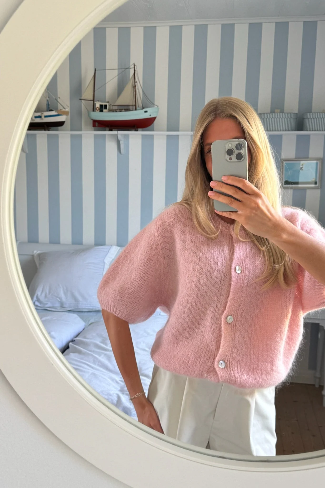 Ida Ss Cardigan Light Pink - Image 10