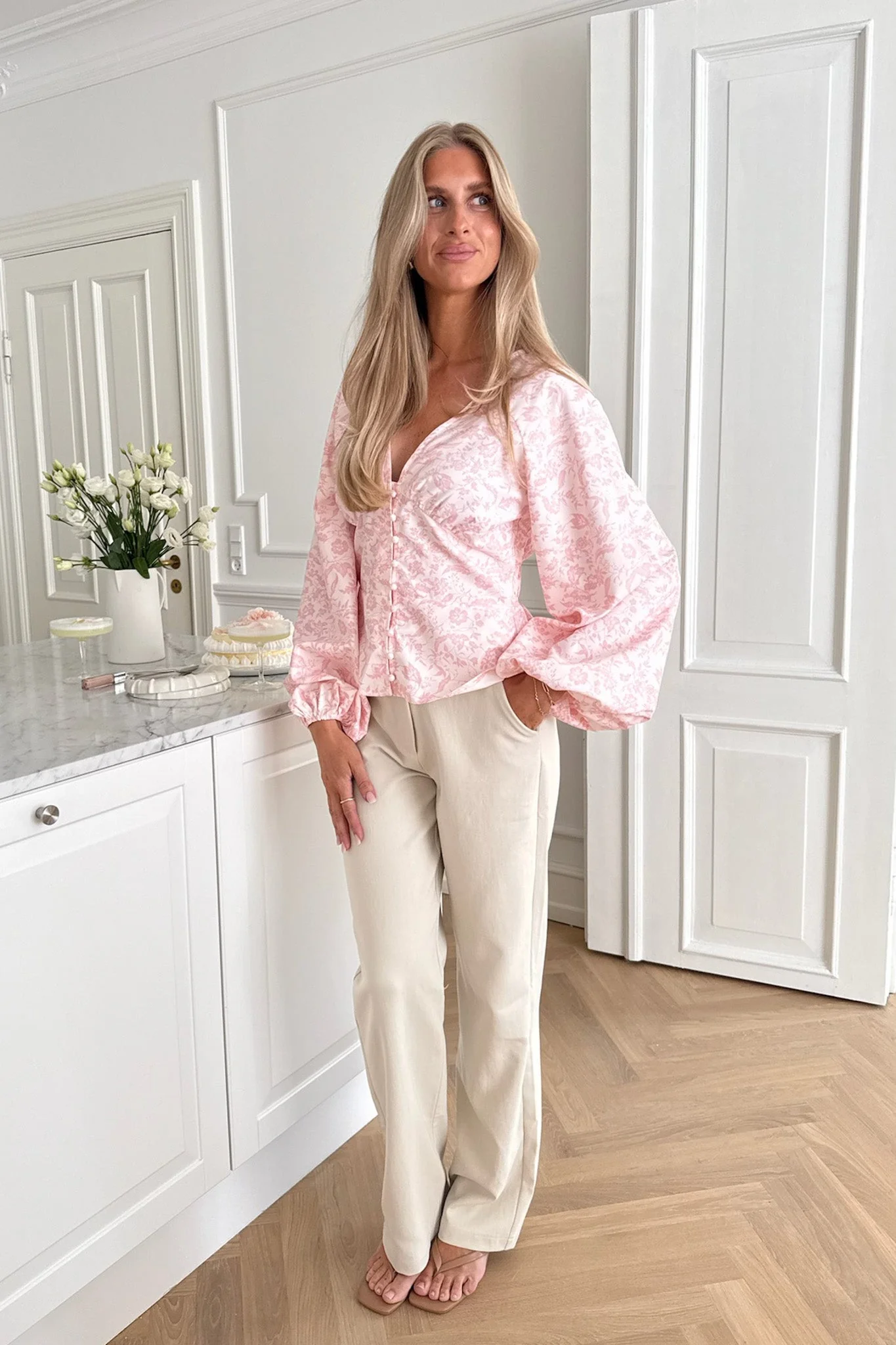Addy Shirt Light Pink Floral