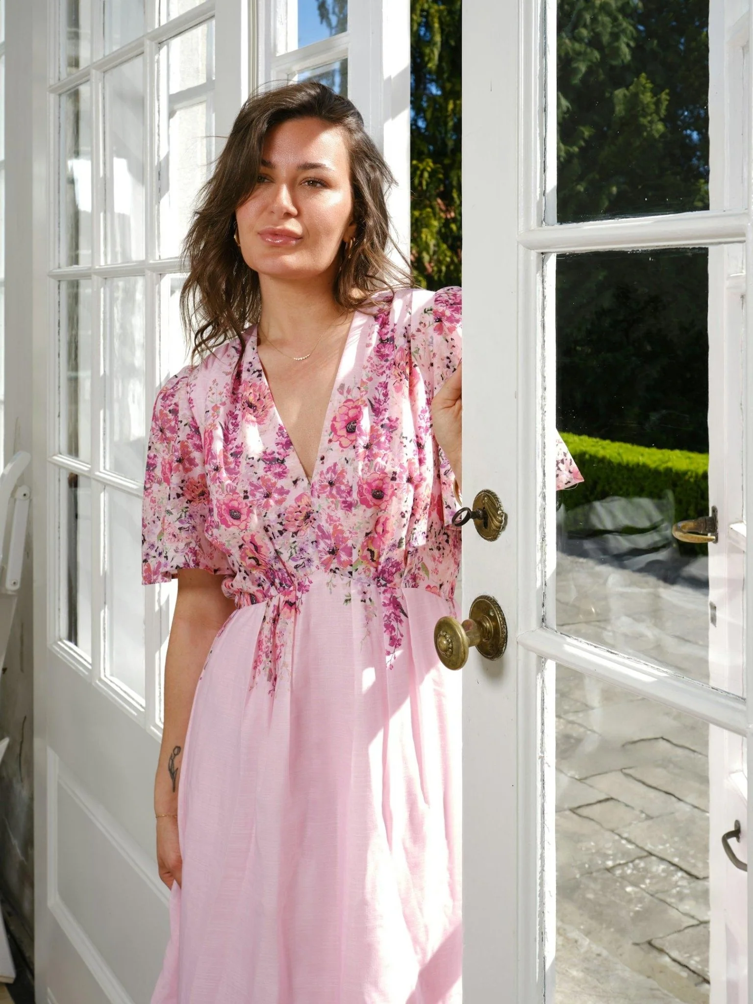 Serna Flower Print Dress Light Pink - Image 3