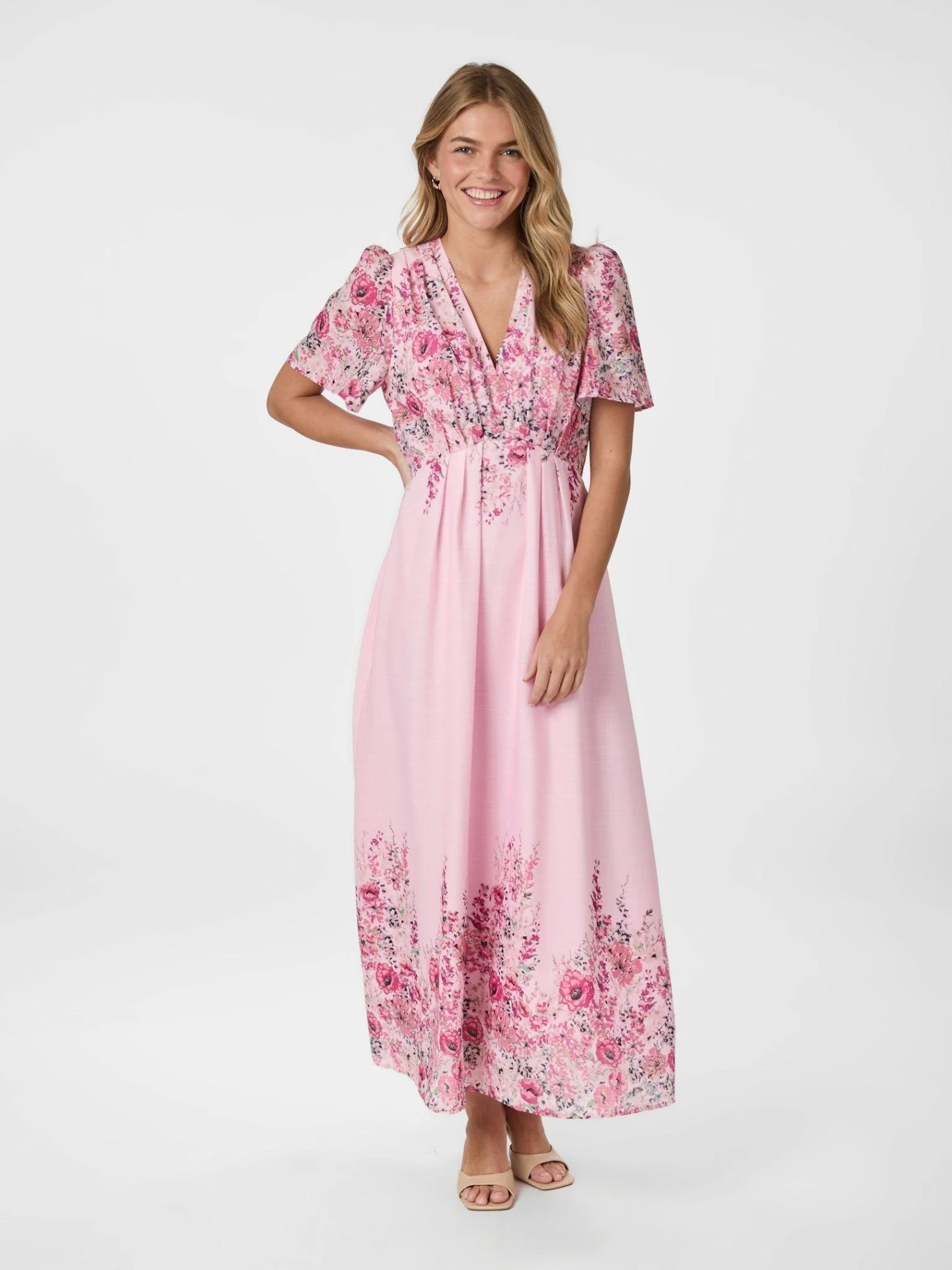 Serna Flower Print Dress Light Pink - Image 6