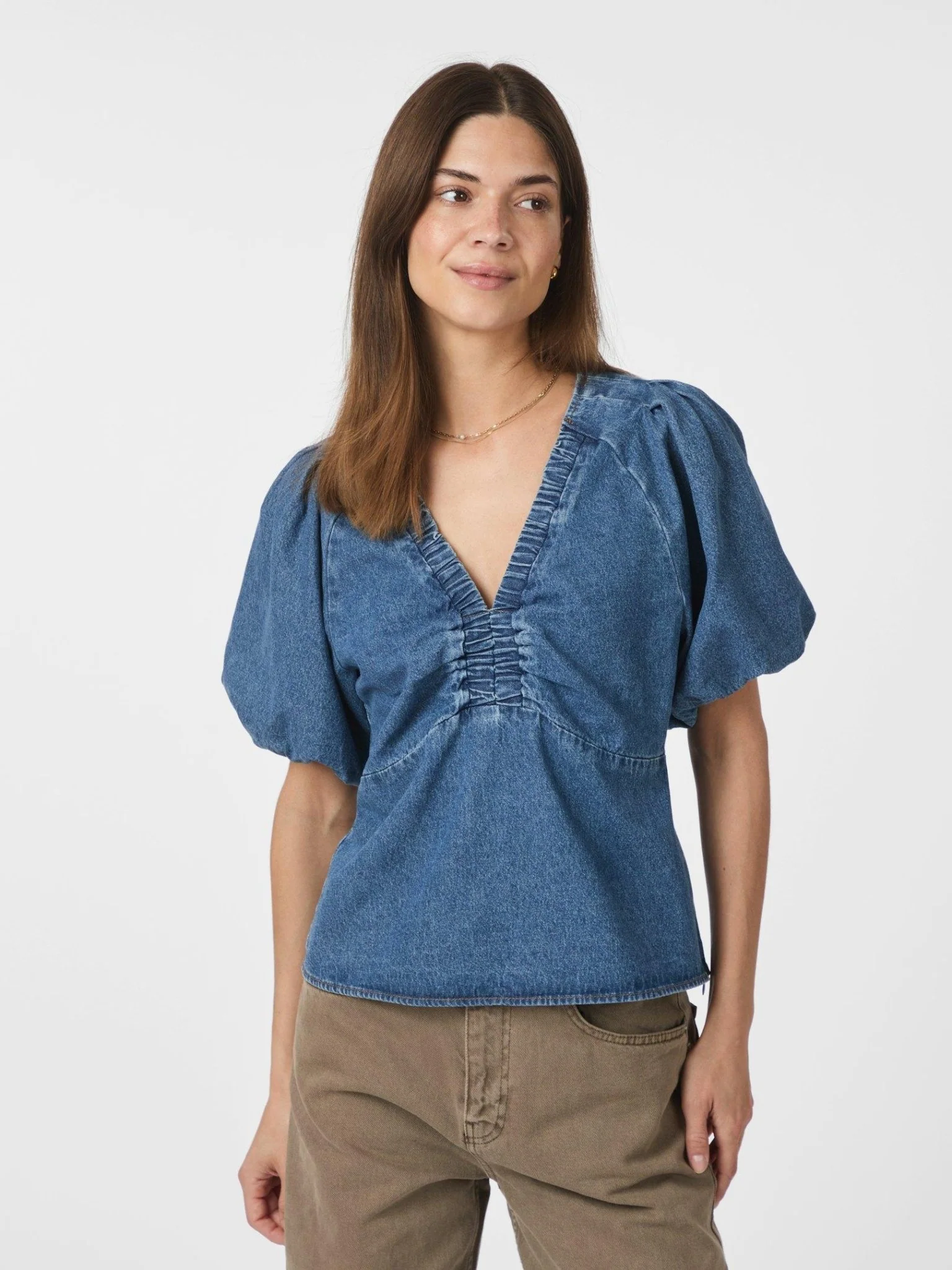 Irina Denim Blouse Blue - Image 5