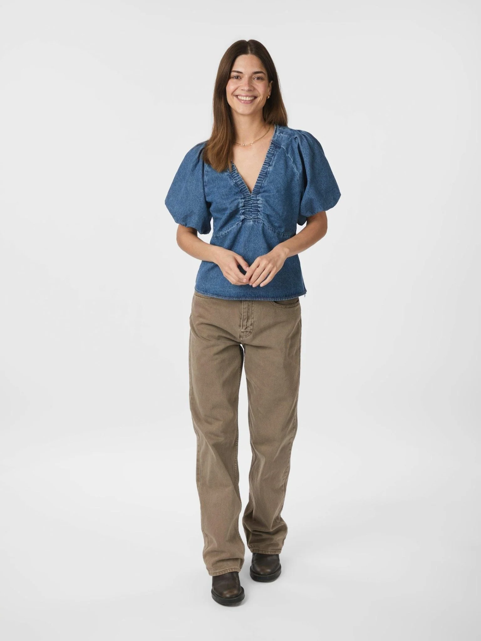 Irina Denim Blouse Blue - Image 6