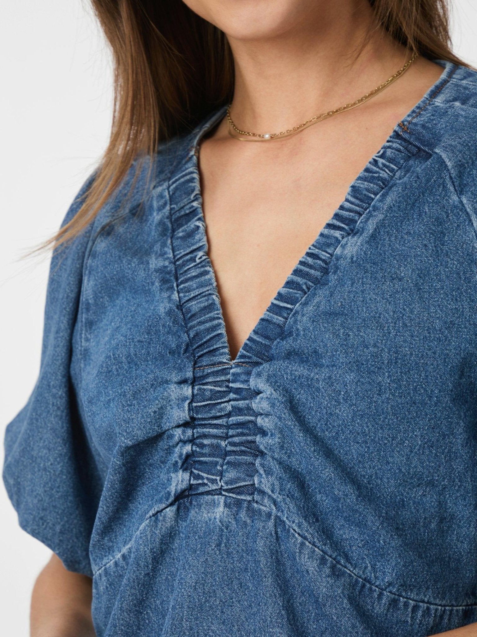 Irina Denim Blouse Blue - Image 7