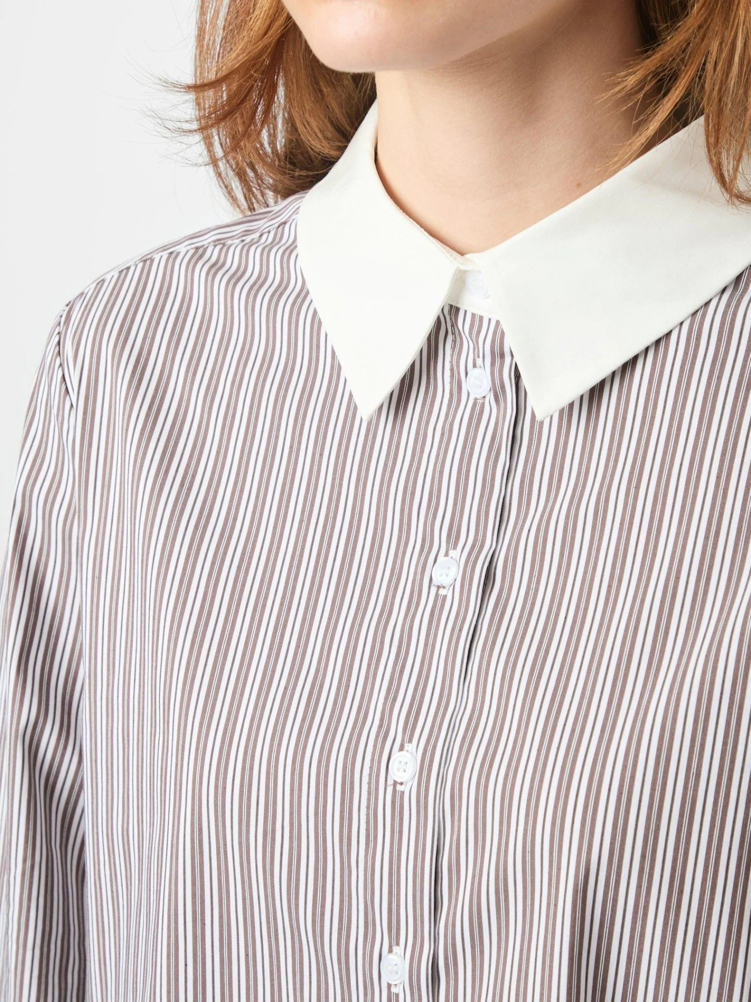 Dranila Stripe Shirt Brown - Image 8