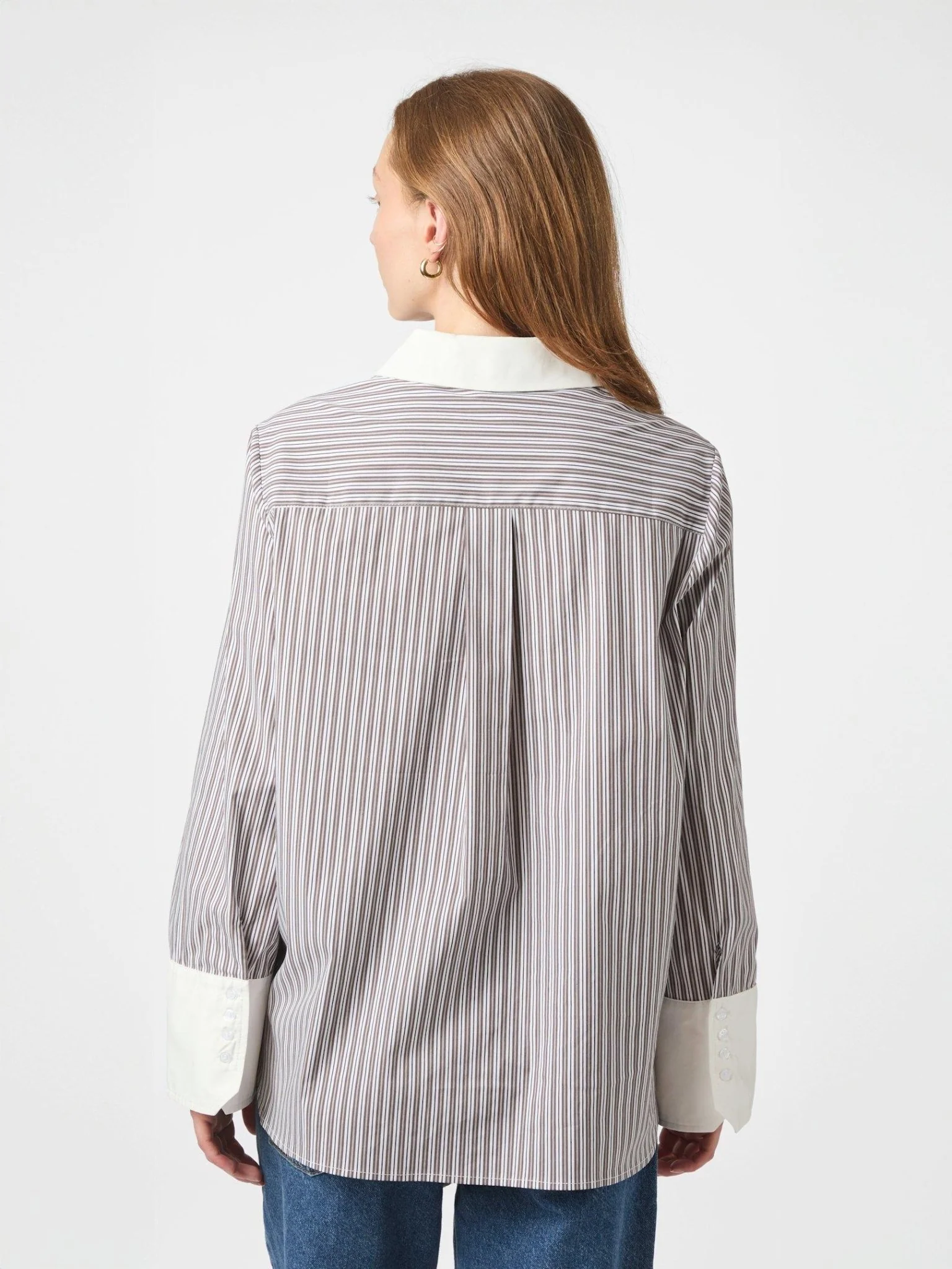 Dranila Stripe Shirt Brown - Image 9