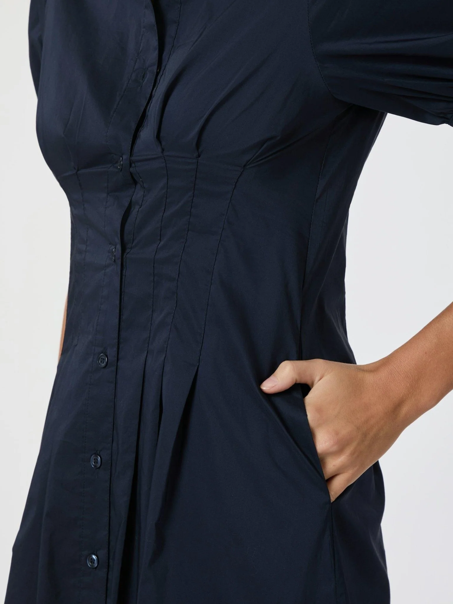 Baia Poplin Dress Navy - Image 3