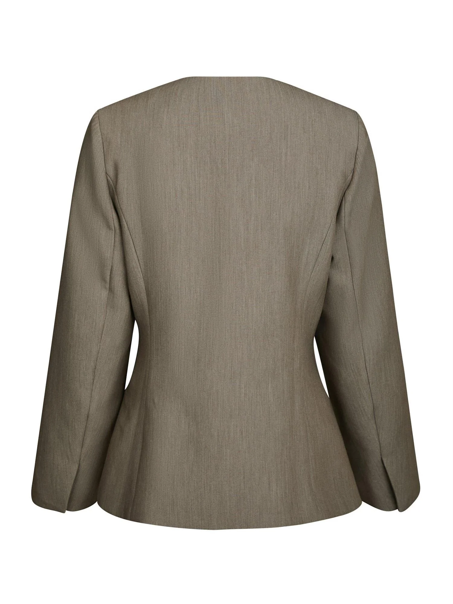 Frillis Fitted Blazer Dark Sand - Image 9