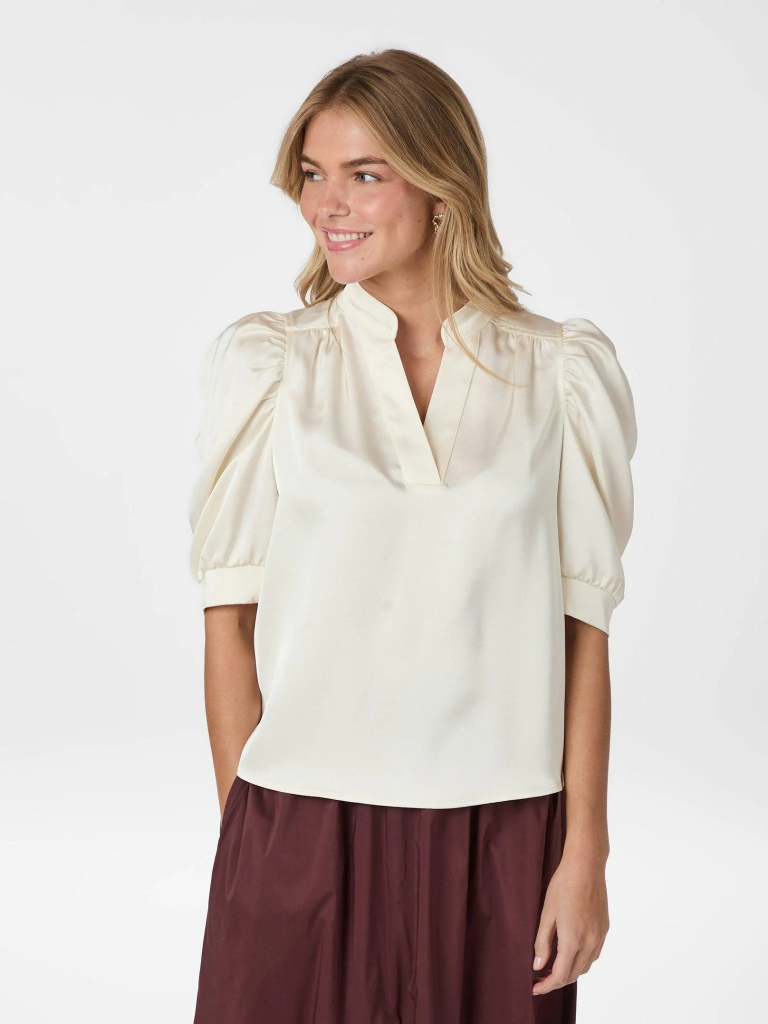 Roella Heavy Sateen Blouse Pearl - Image 6