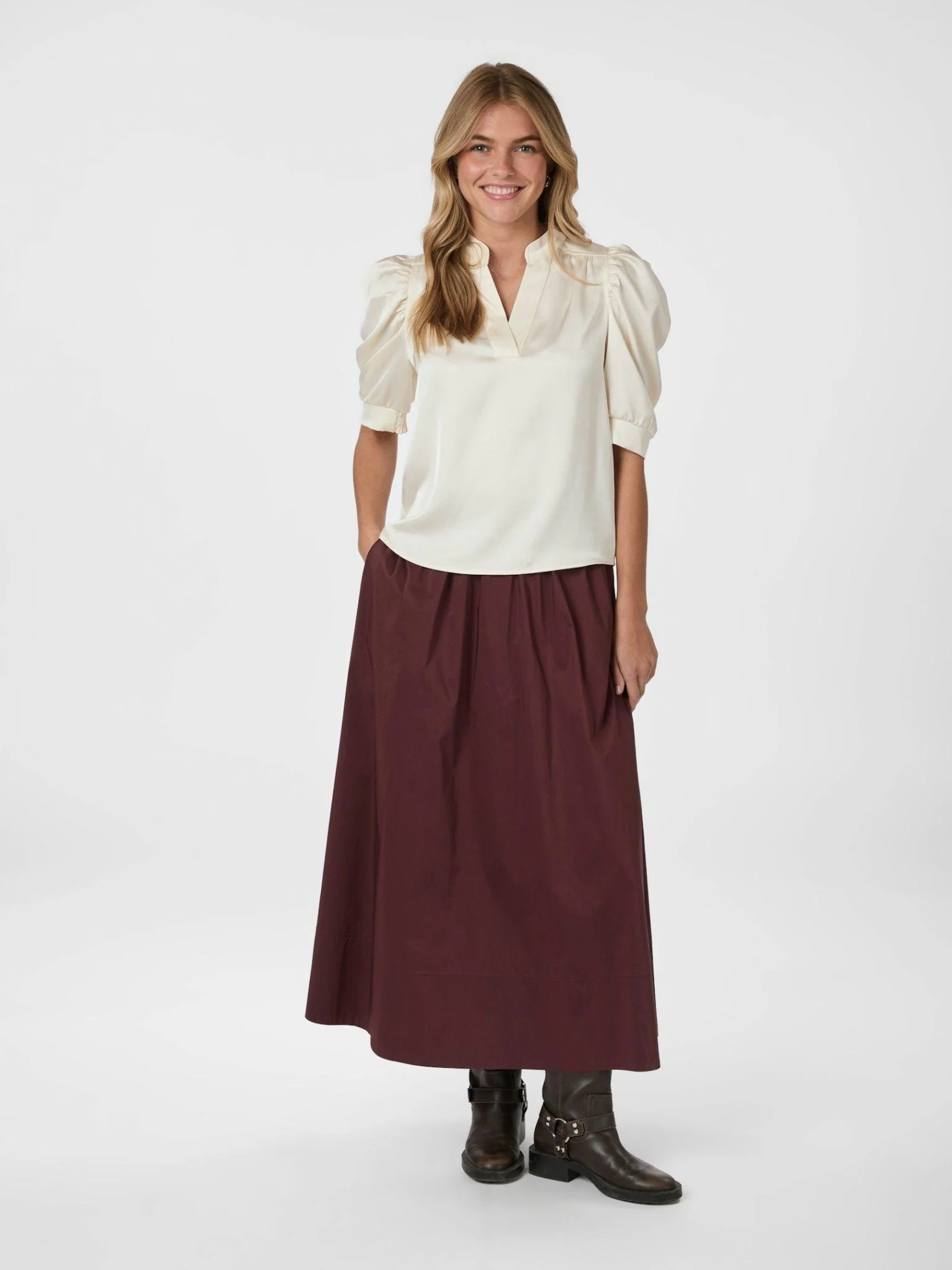 Roella Heavy Sateen Blouse Pearl - Image 7