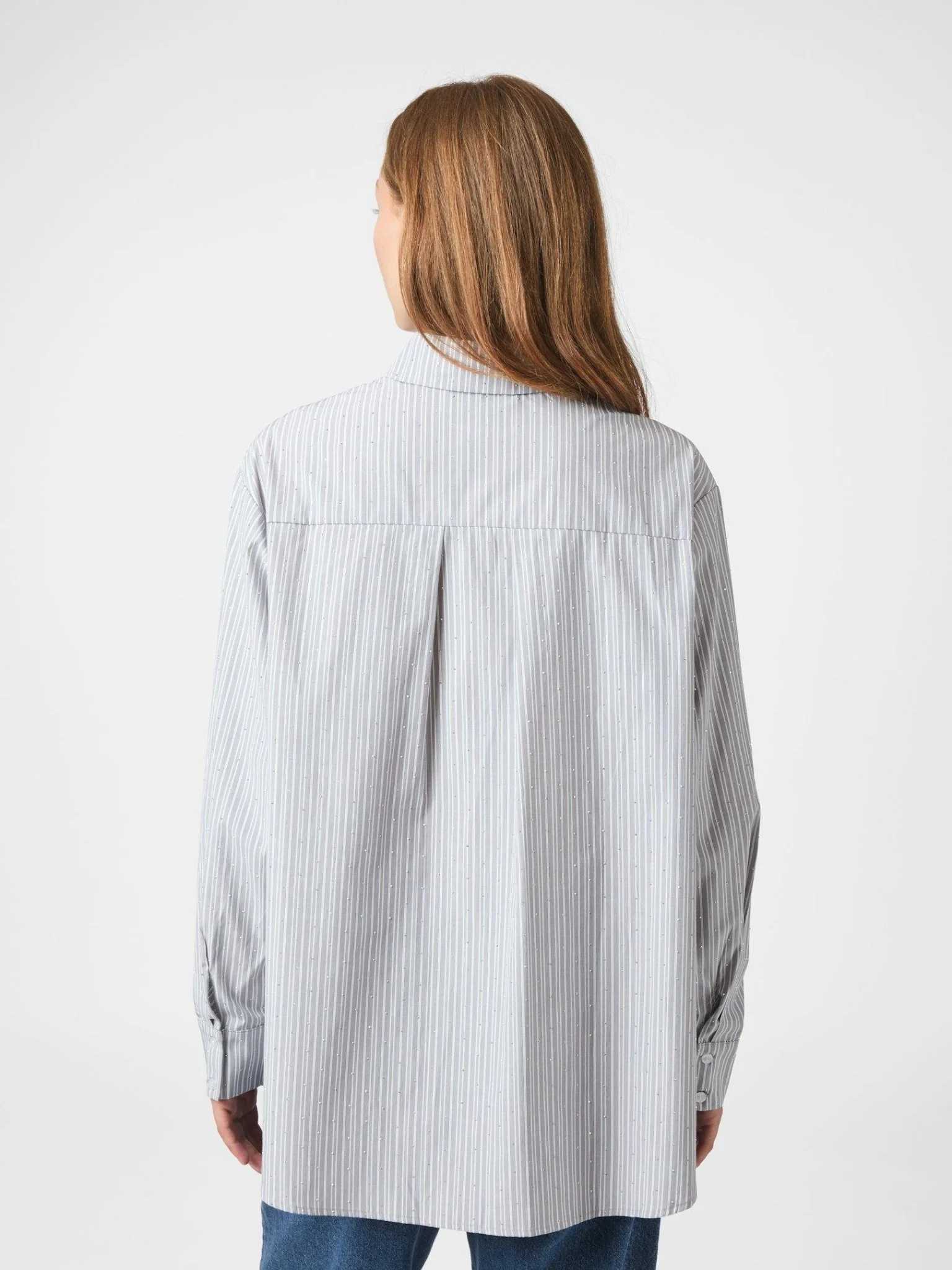 Dalma Stripe Stone Shirt Light Grey - Image 5