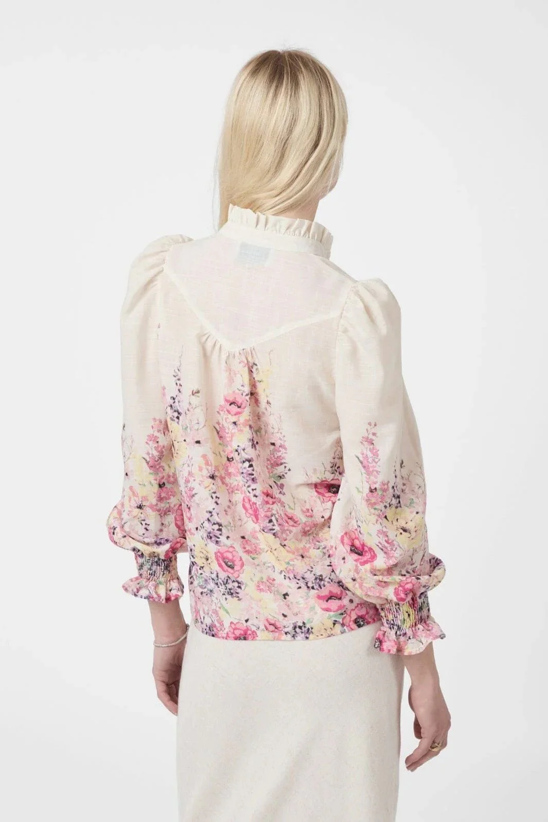 Calloma Flower Print Blouse Ivory - Image 5